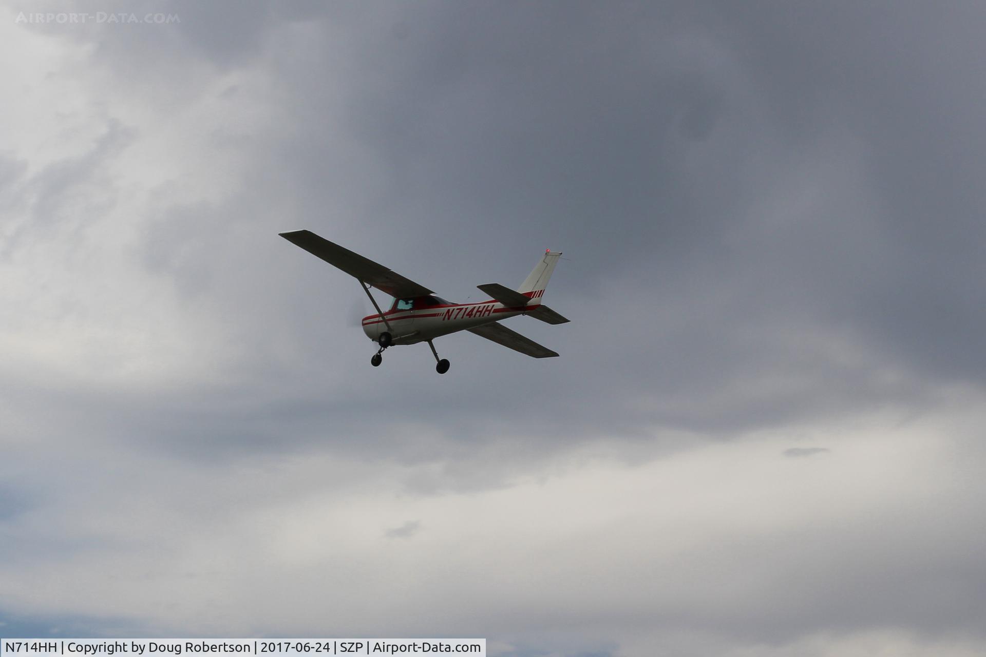 N714HH, 1977 Cessna 150M C/N 15079185, 1977 Cessna 150M, Continental O-200 100 Hp, another takeoff climb Rwy 22