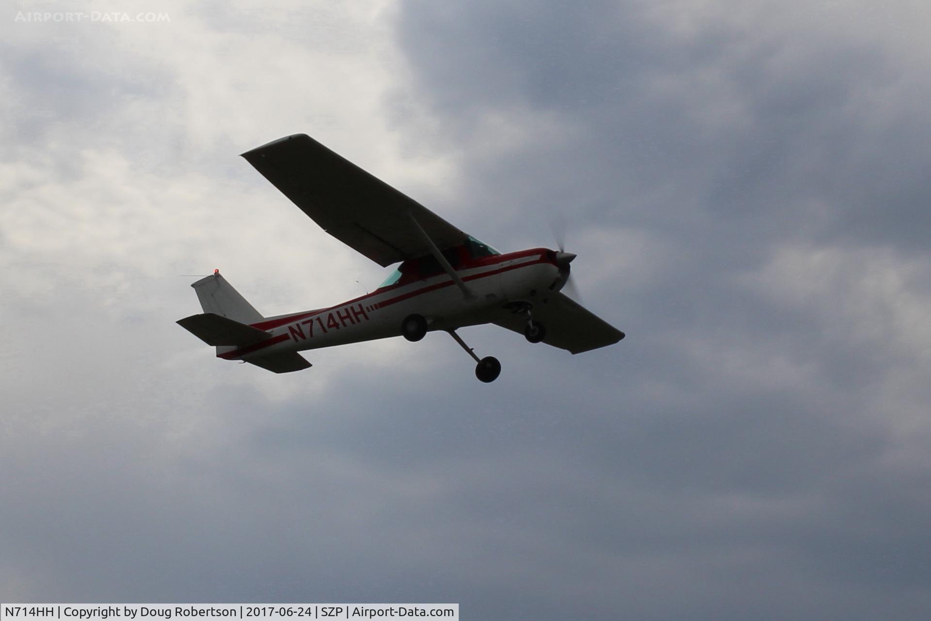 N714HH, 1977 Cessna 150M C/N 15079185, 1977 Cessna 150M, Continental O-200 100 Hp, another takeoff climb Rwy 22