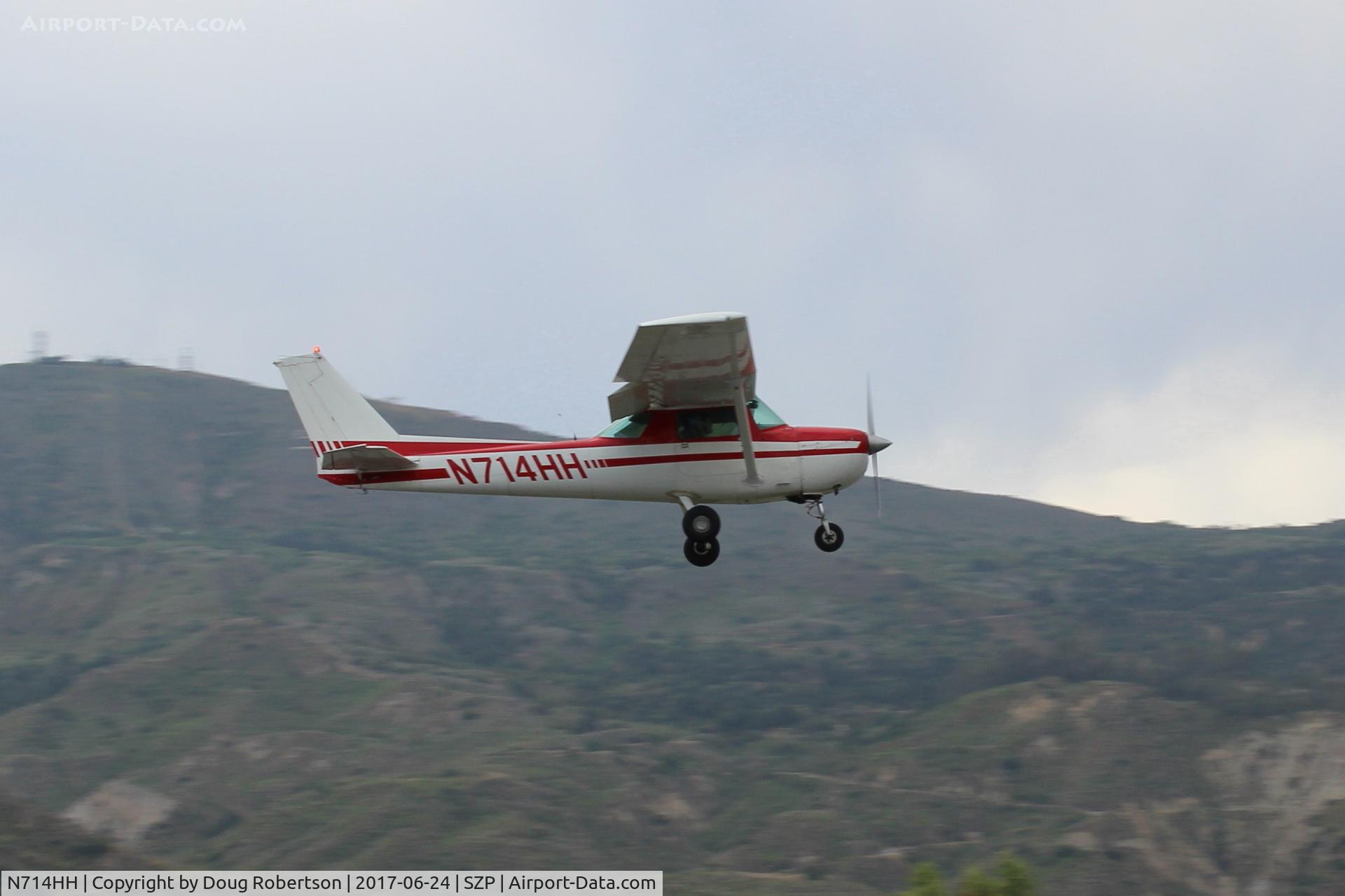 N714HH, 1977 Cessna 150M C/N 15079185, 1977 Cessna 150M, Continental O-200 100 Hp, takeoff climb Rwy 22