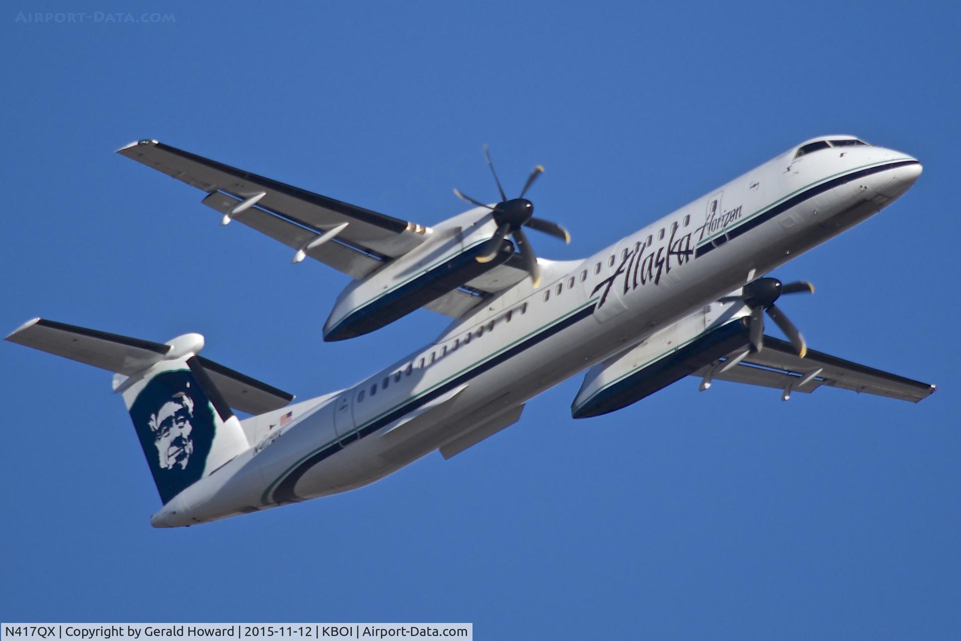 N417QX, 2004 De Havilland Canada DHC-8-402 Dash 8 C/N 4086, Departing BOI