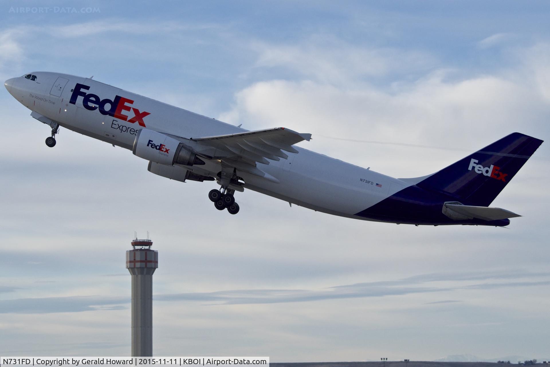 N731FD, 1993 Airbus A300B4-605R C/N 709, Departing BOI from RWY 10L.