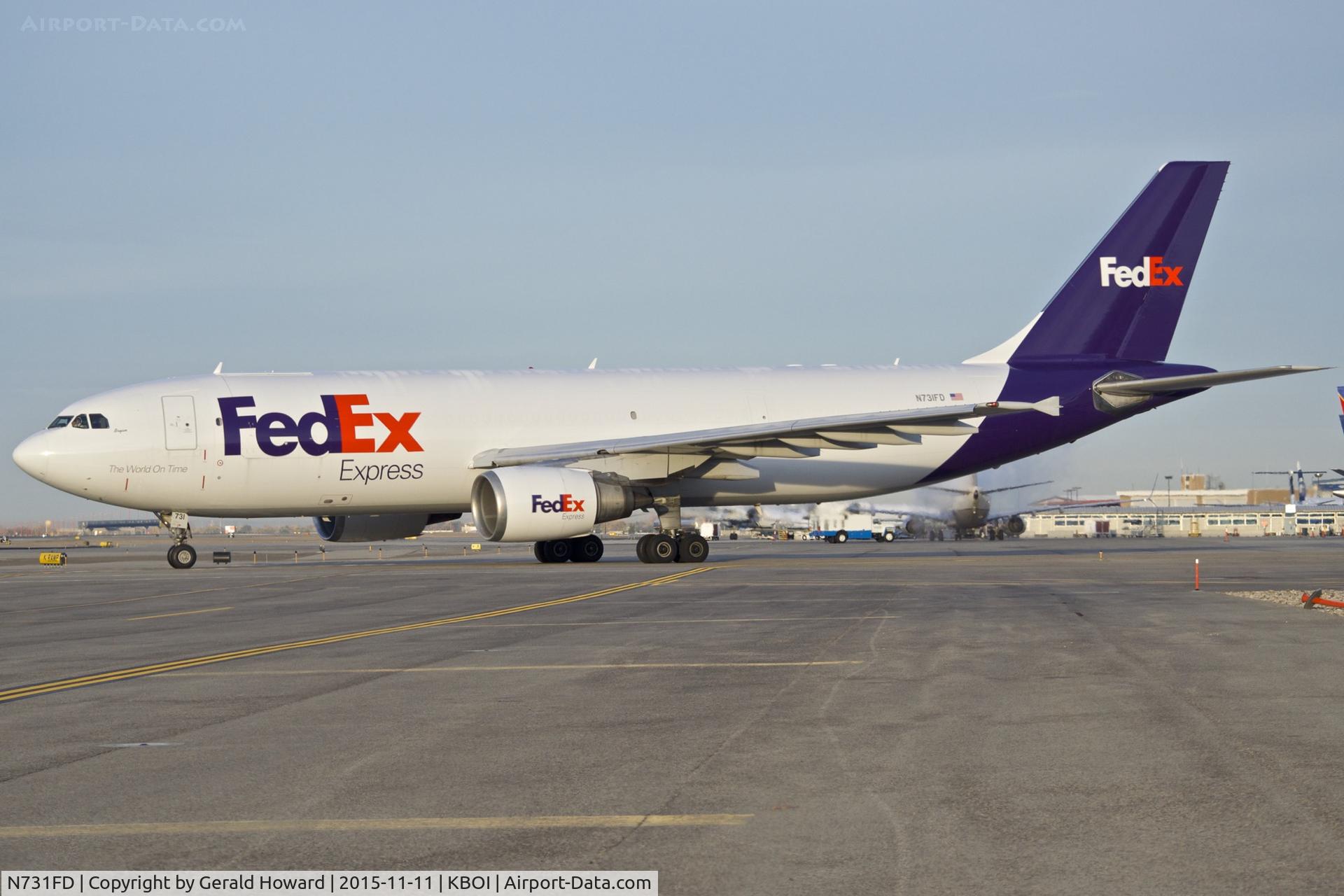 N731FD, 1993 Airbus A300B4-605R C/N 709, Departing the FedEx ramp.
