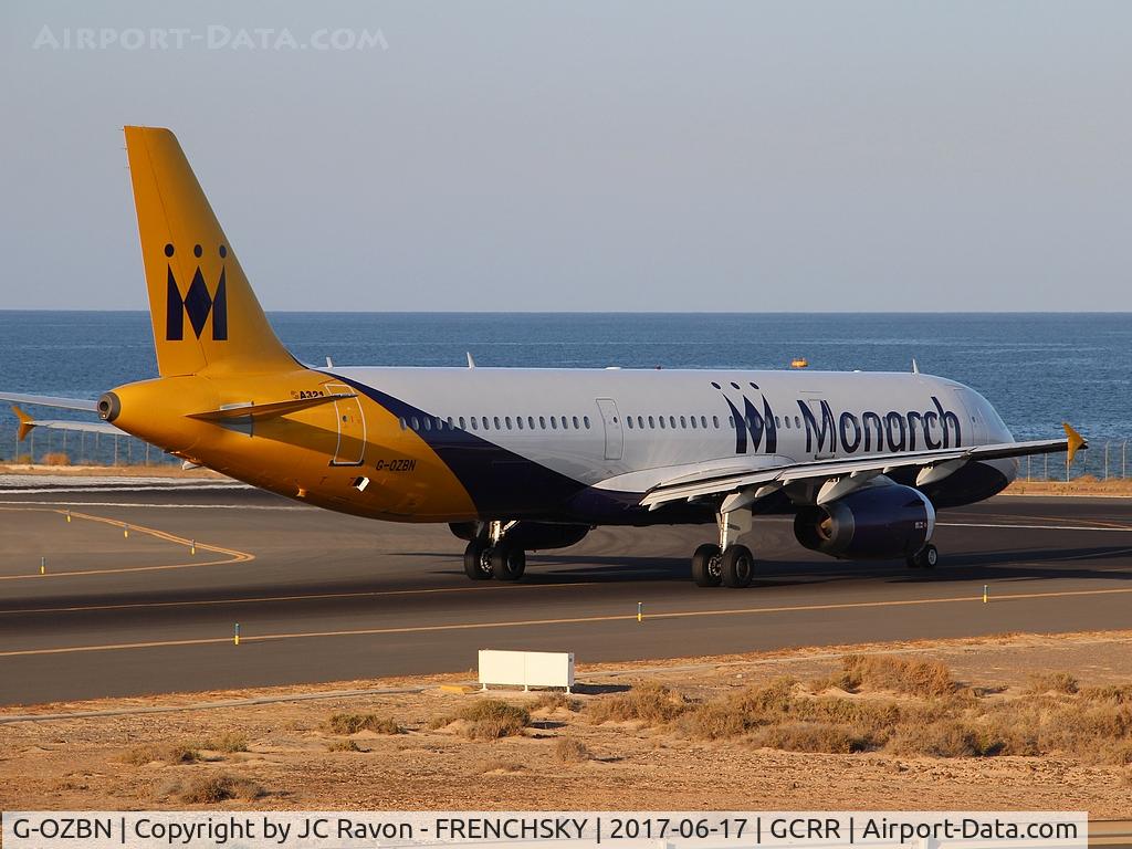 G-OZBN, 1999 Airbus A321-231 C/N 1153, Monarch ready to take off runway 03