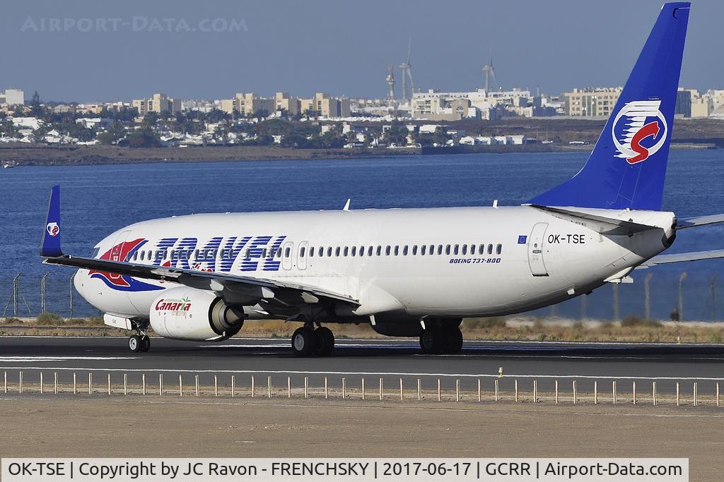 OK-TSE, 2014 Boeing 737-81D C/N 39437, Travel Service QS3121 take off runway 03 to Deauville (DOL)
