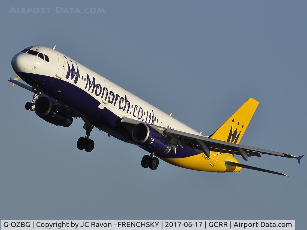 G-OZBG, 2003 Airbus A321-231 C/N 1941, Monarch Airlines ZB542 landing runway 03 from Manchester