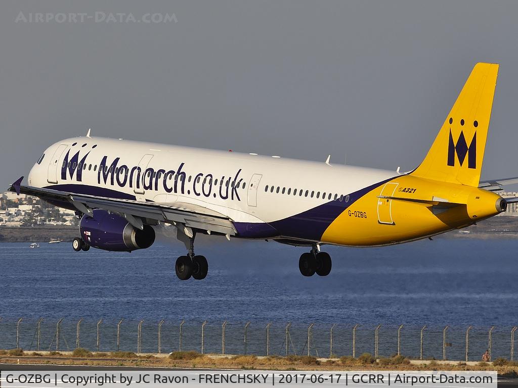 G-OZBG, 2003 Airbus A321-231 C/N 1941, Monarch Airlines ZB542 landing runway 03 from Manchester