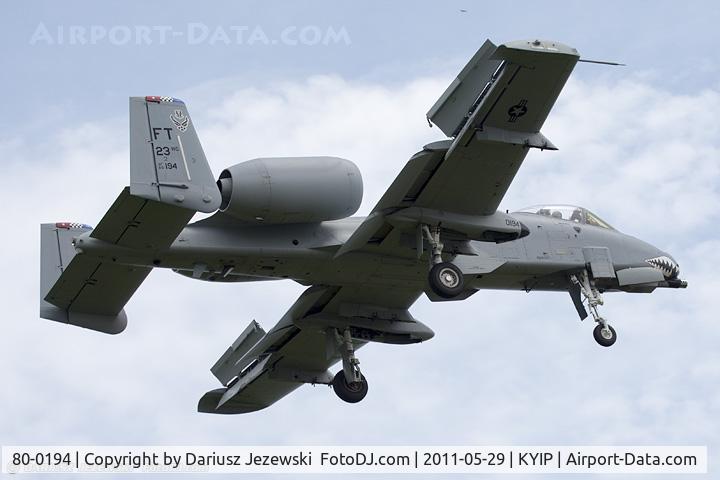 80-0194, 1980 Fairchild Republic A-10C Thunderbolt II C/N A10-0544, A-10C Thunderbolt II 80-0194 FT from 74th FS Flying Tigers 23rd FW Pope AFB, NC