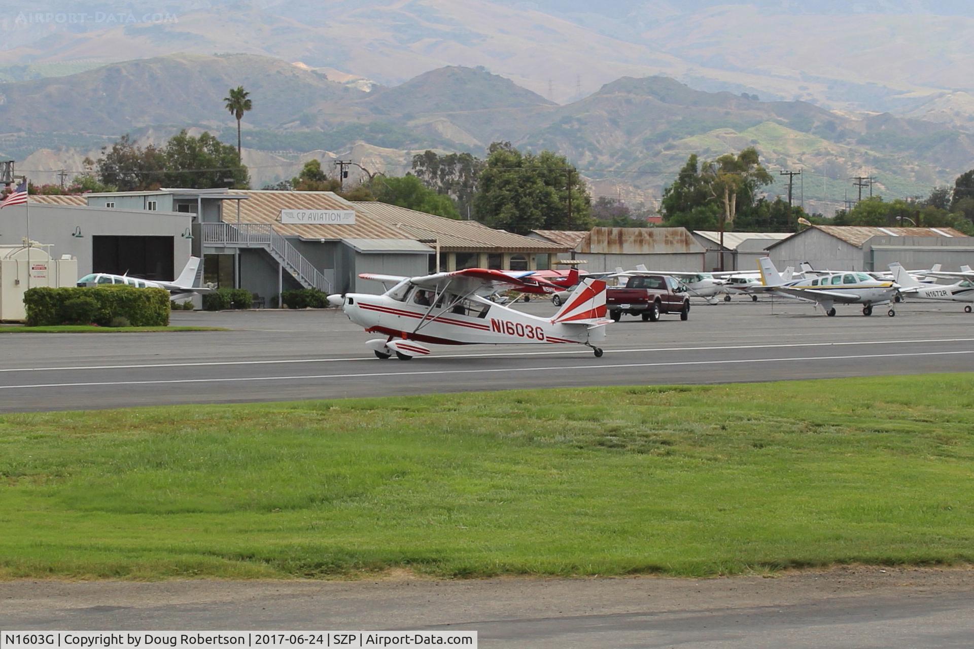 N1603G, 1968 Champion 7ECA Citabria C/N 609, 1968 Champion 7ECA CITABRIA, Lycoming O-235 115 Hp, taxi off the active