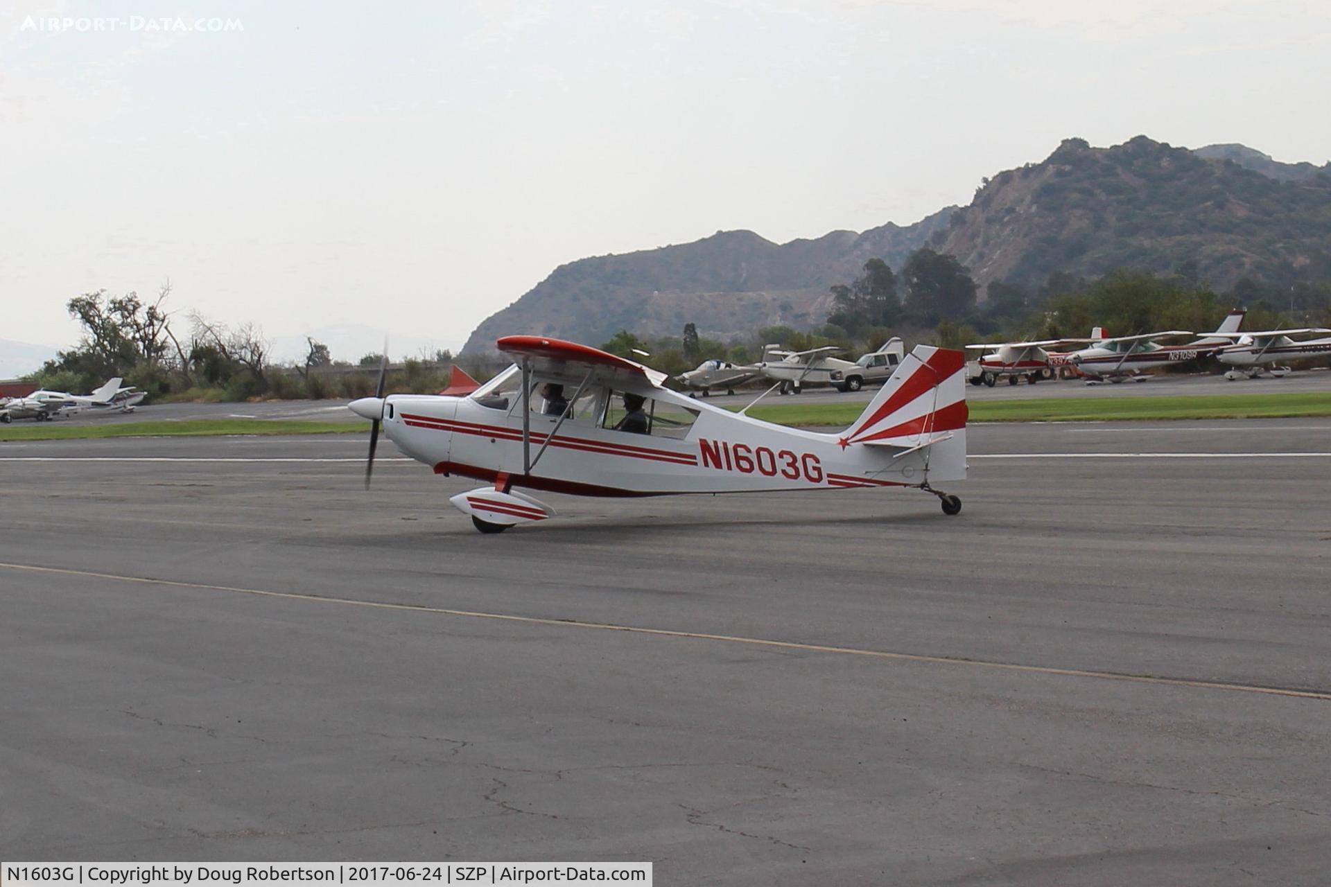 N1603G, 1968 Champion 7ECA Citabria C/N 609, 1968 Champion 7ECA CITABRIA, Lycoming O-235 115 Hp, taxi off the active