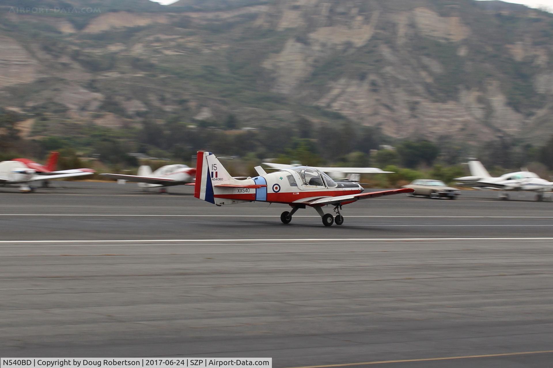 N540BD, 1973 Scottish Aviation Bulldog T.1 C/N BH120/232, 1973 Scottish Aviation BULLDOG Mdl 120/121, Lycoming O-540-A1B5D 200 Hp, Experimental class here. takeoff roll Rwy 22