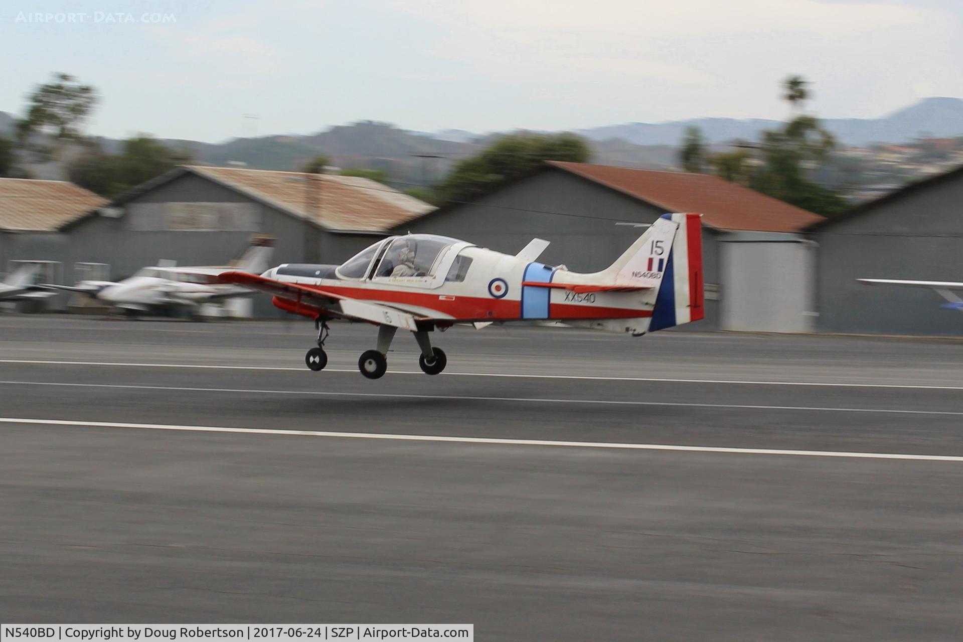 N540BD, 1973 Scottish Aviation Bulldog T.1 C/N BH120/232, 1973 Scottish Aviation BULLDOG Mdl 120/121, Lycoming O-540-A1B5D 200 Hp, Experimental class here. Landing Rwy 22