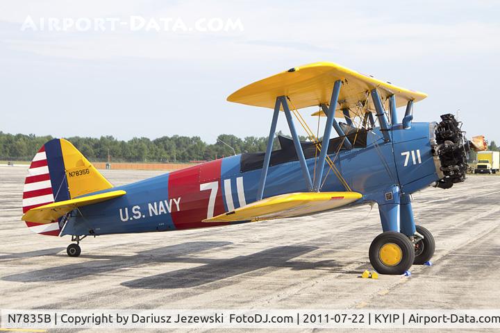 N7835B, Boeing A75N1(PT17) C/N 75-4587, Boeing A-75N1 (PT-17) Stearman CN 75-4587, N7835B