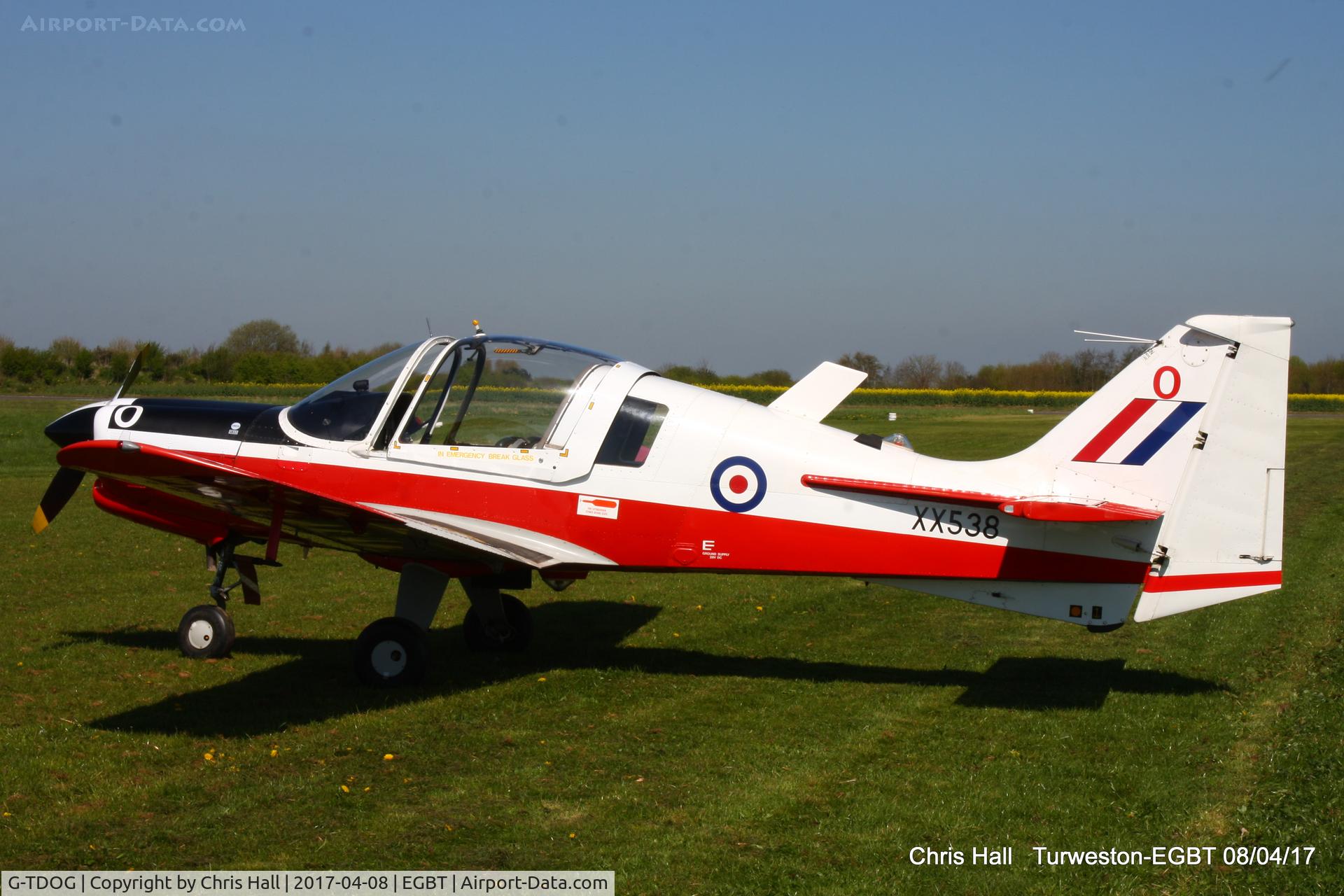 G-TDOG, 1973 Scottish Aviation Bulldog T.1 C/N BH.120/230, at The Beagle Pup 50th anniversary celebration fly in