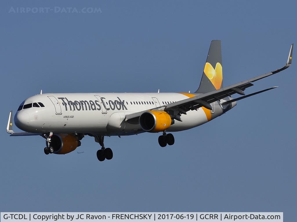 G-TCDL, 2016 Airbus A321-211 C/N 6968, Thomas Cook Airlines MT1304 from Glasgow