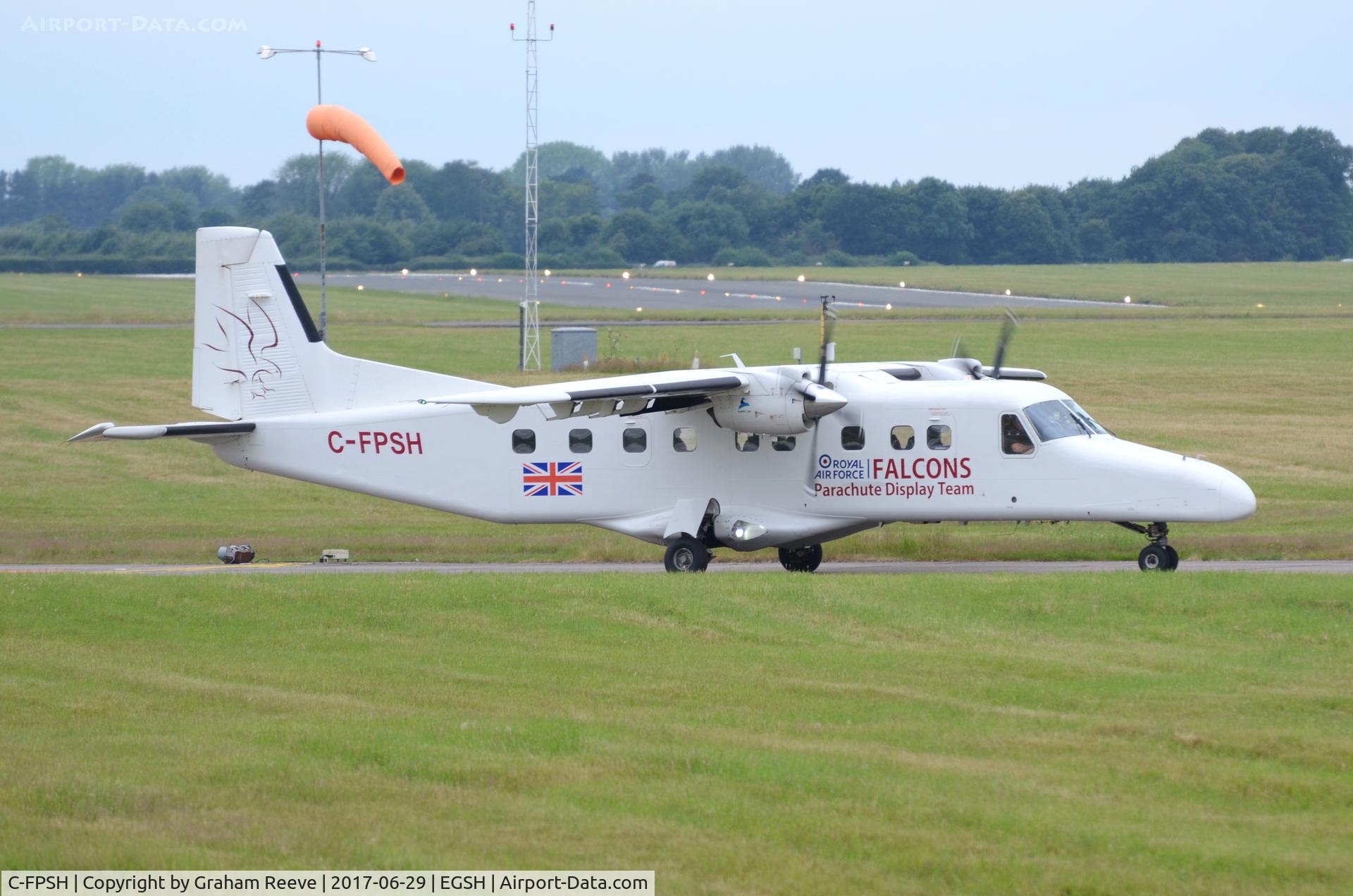 C-FPSH, 1986 Dornier 228-202 C/N 8071, About to depart from Norwich.