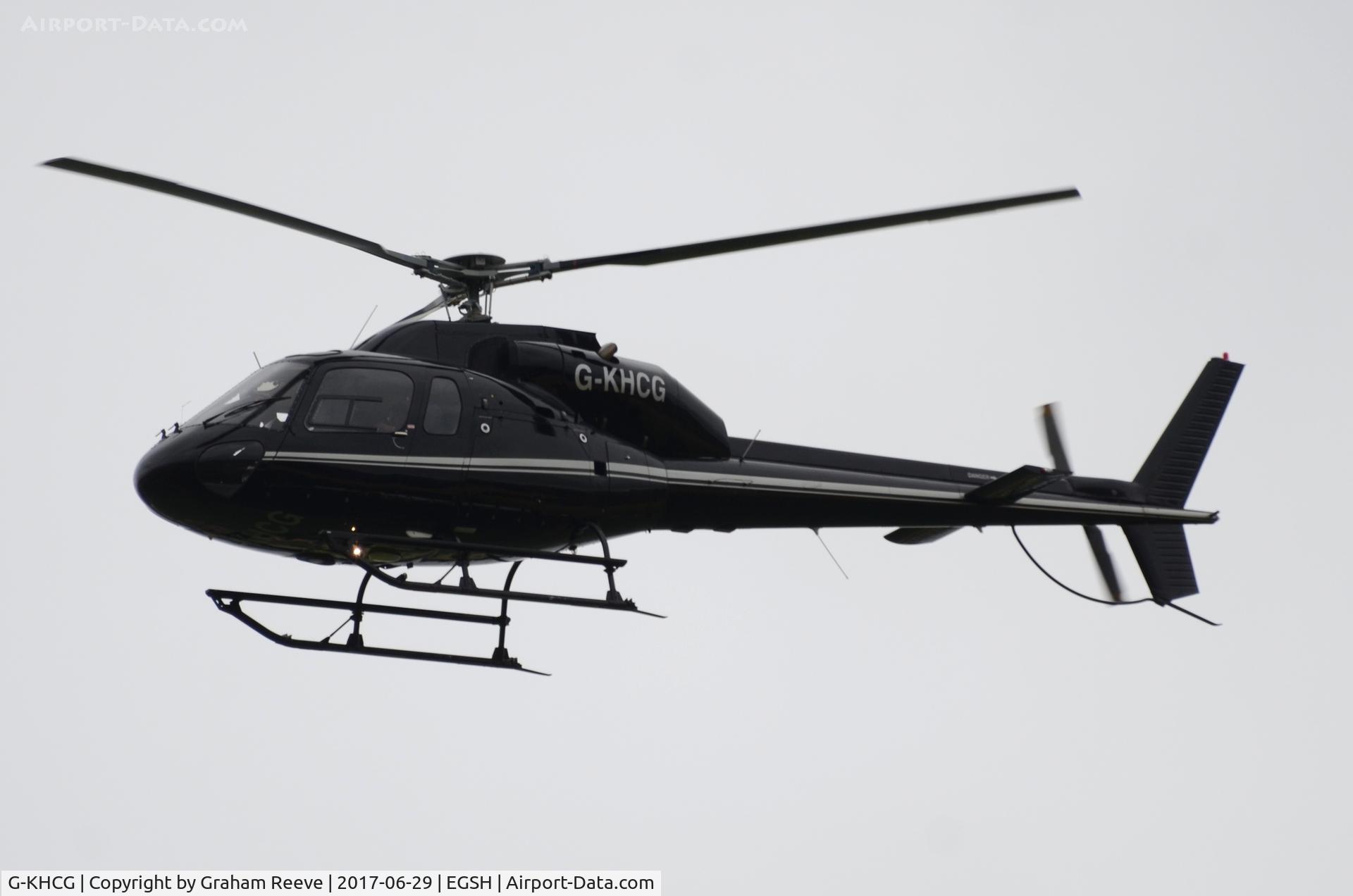 G-KHCG, 1982 Aerospatiale AS-355F-2 Ecureuil 2 C/N 5193, On approach to Norwich.