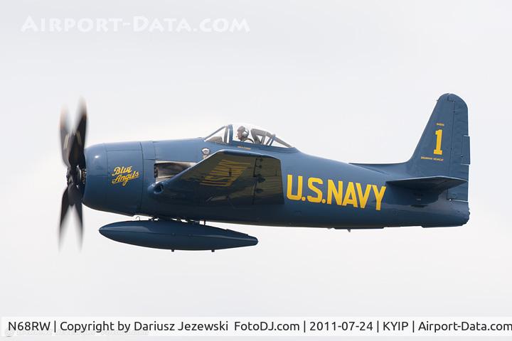 N68RW, 1947 Grumman F8F-2 (G58) Bearcat C/N D.1162, Grumman F8F-2 Bearcat CN 1217761 in Blue Angels colors, N68RW