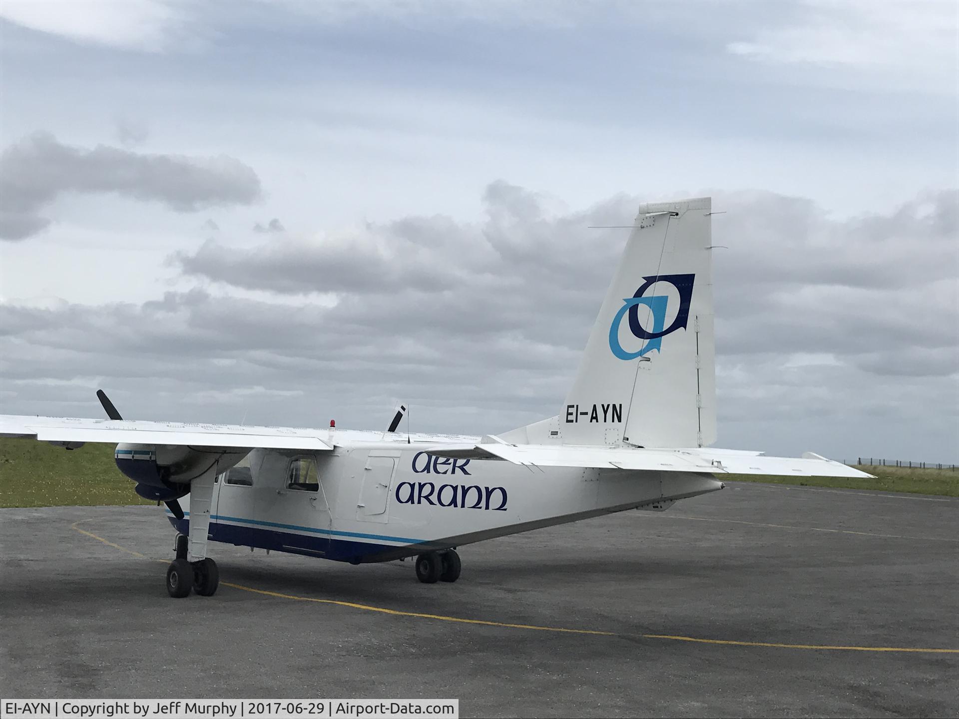 EI-AYN, 1974 Britten-Norman BN-2A-8 Islander C/N 704, BN-2A-8 plane awaiting passengers on the tarmac