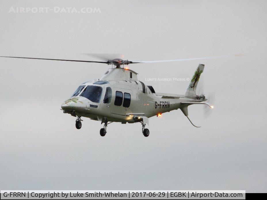 G-FRRN, 2017 Leonardo AW-109SP GrandNew C/N 22371, Arriving at Sywell Aerodrome.