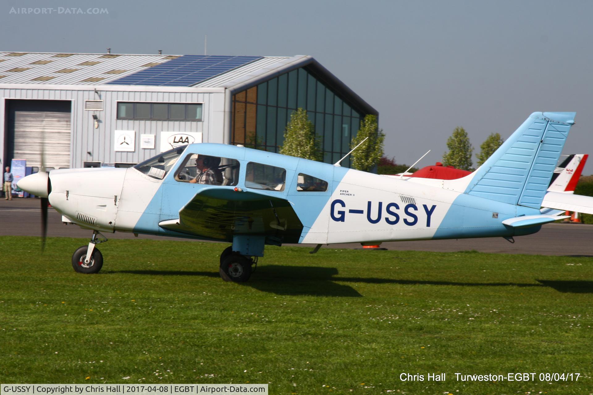 G-USSY, 1982 Piper PA-28-181 Cherokee Archer II C/N 28-8290011, at The Beagle Pup 50th anniversary celebration fly in