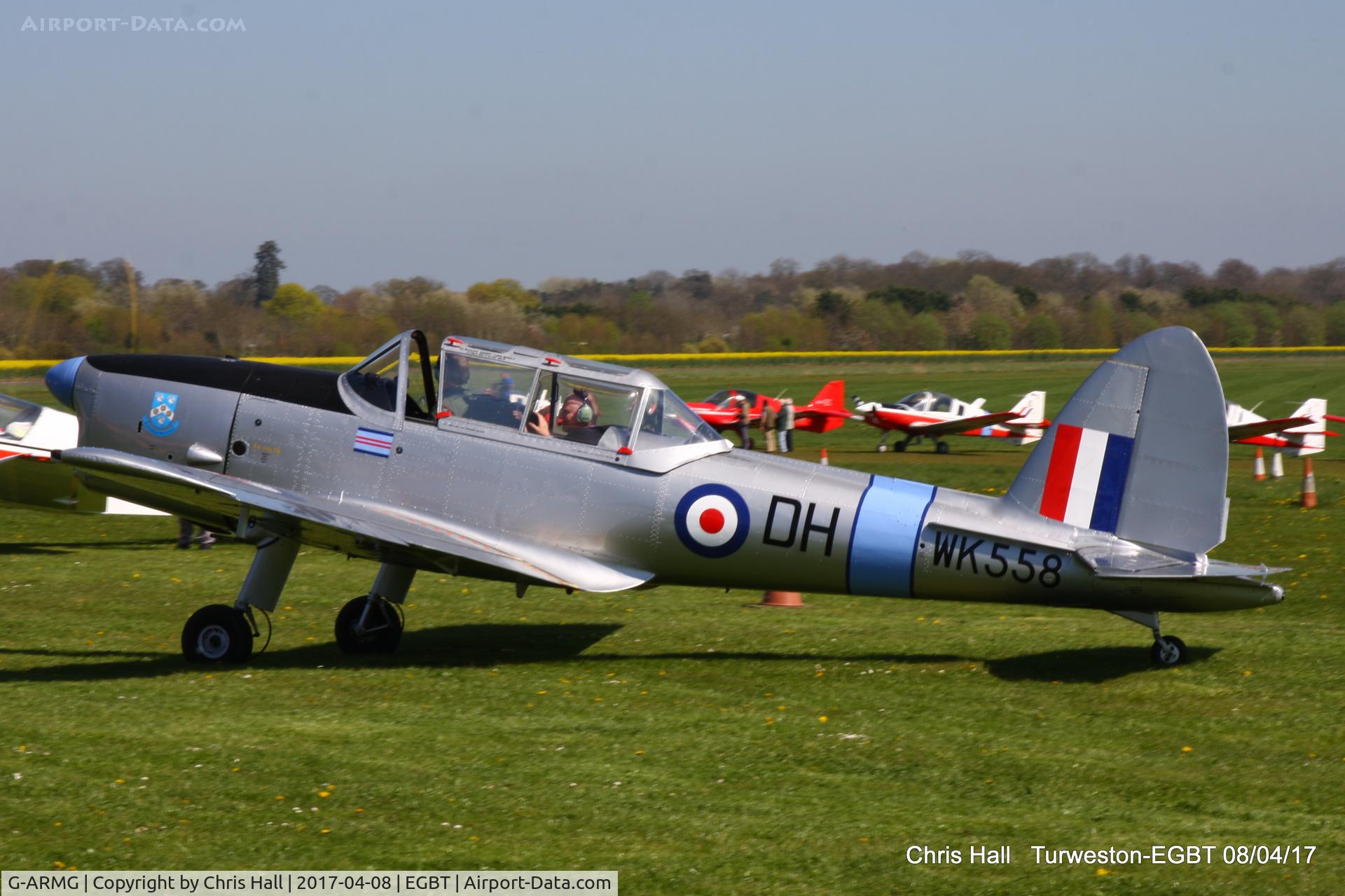 G-ARMG, 1952 De Havilland DHC-1 Chipmunk T.10 C/N C1/0575, at The Beagle Pup 50th anniversary celebration fly in