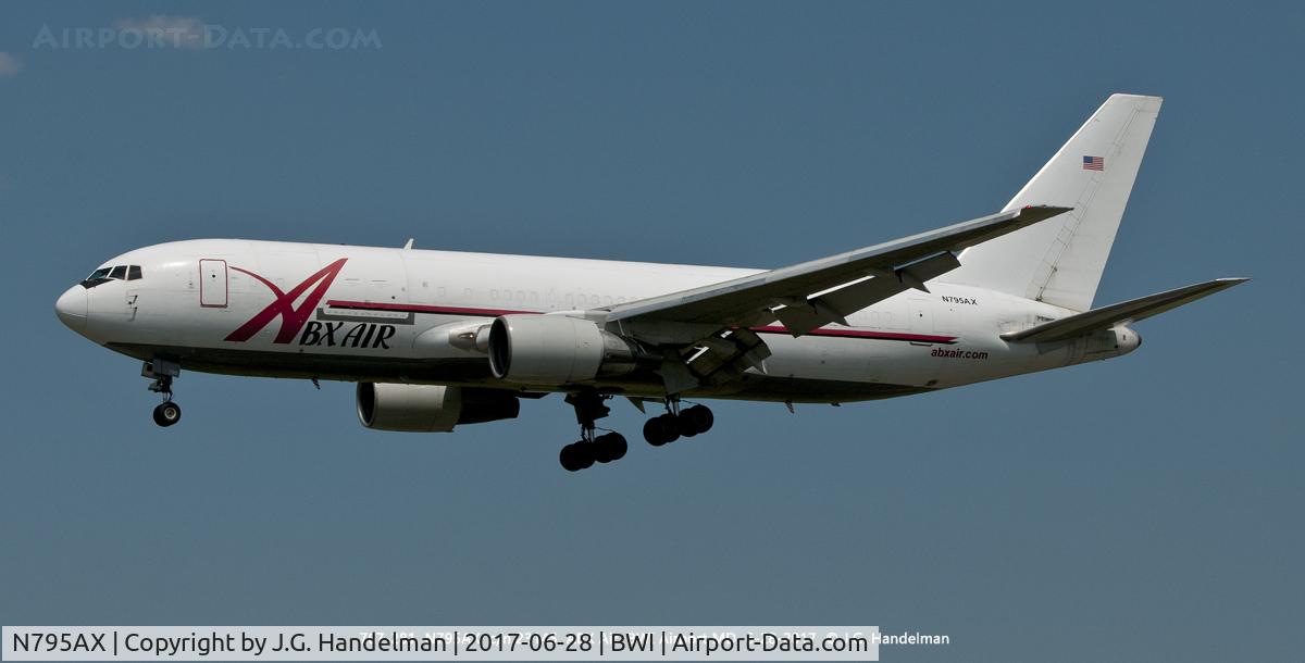 N795AX, 1985 Boeing 767-281 C/N 23145, Near touch down.