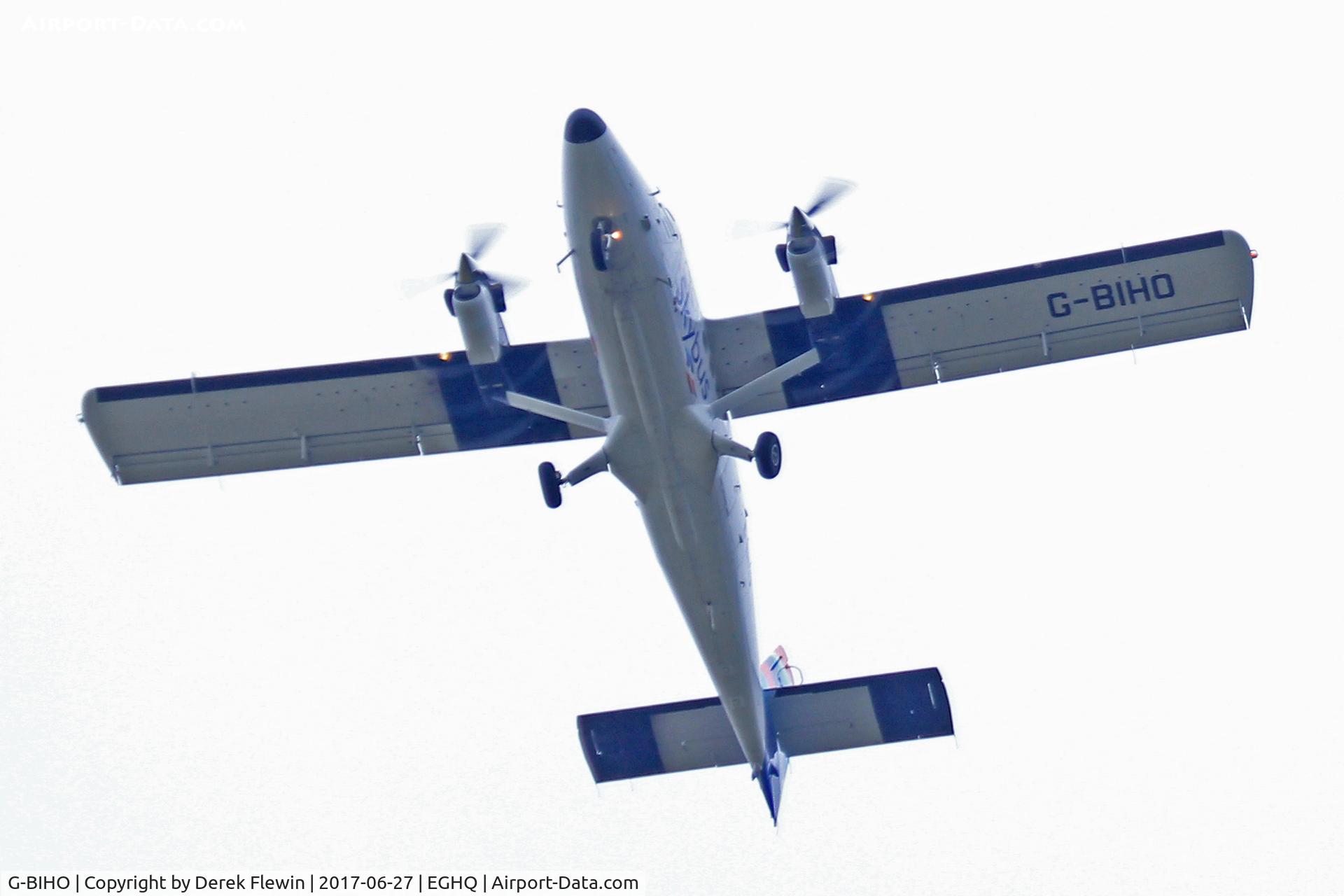 G-BIHO, 1981 De Havilland Canada DHC-6-310 Twin Otter C/N 738, Twin Otter, Isles of Scilly Skybus, St Mary's based, previously A6-ADB, seen departing runway 12 en-route to St Mary's.