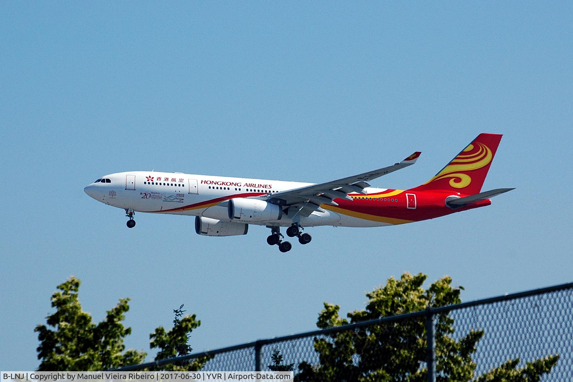 B-LNJ, 2011 Airbus A330-243 C/N 1277, HongKong Airlines HX80 inaugural flt. HKG-YVR 6.30.2017
