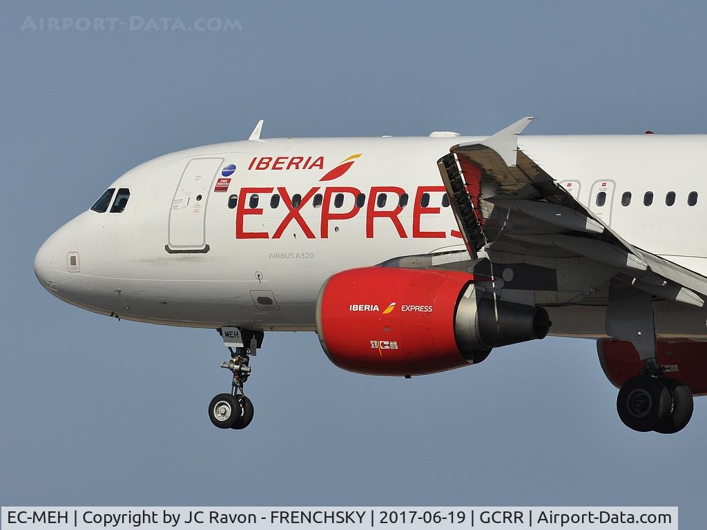 EC-MEH, 2001 Airbus A320-214 C/N 1450, Iberia Express landing from Madrid Baarajas