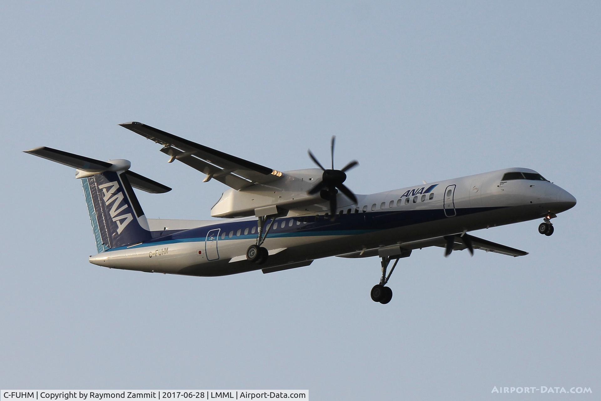 C-FUHM, 2017 De Havilland Canada DHC-8-402 Dash 8 C/N 4558, De Havilland DHC-8 Dash8 landing in Malta during delivery flight to All Nippon Airlines