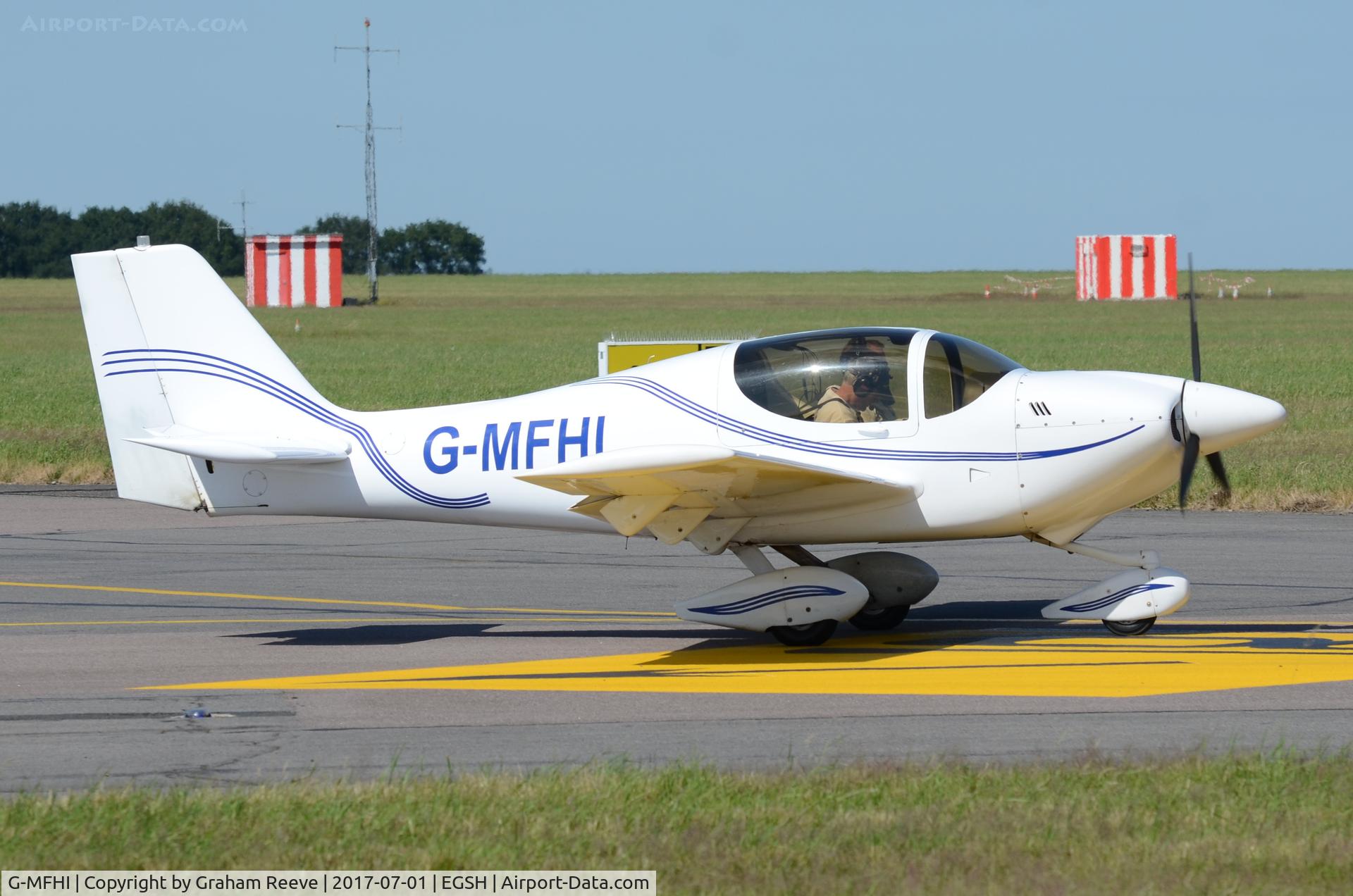 G-MFHI, 1998 Europa Tri-Gear C/N PFA 247-12841, Departing from Norwich.