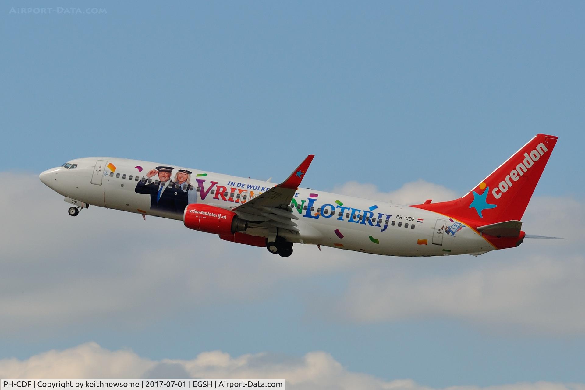 PH-CDF, 1999 Boeing 737-804 C/N 28227, Leaving following maintenance.