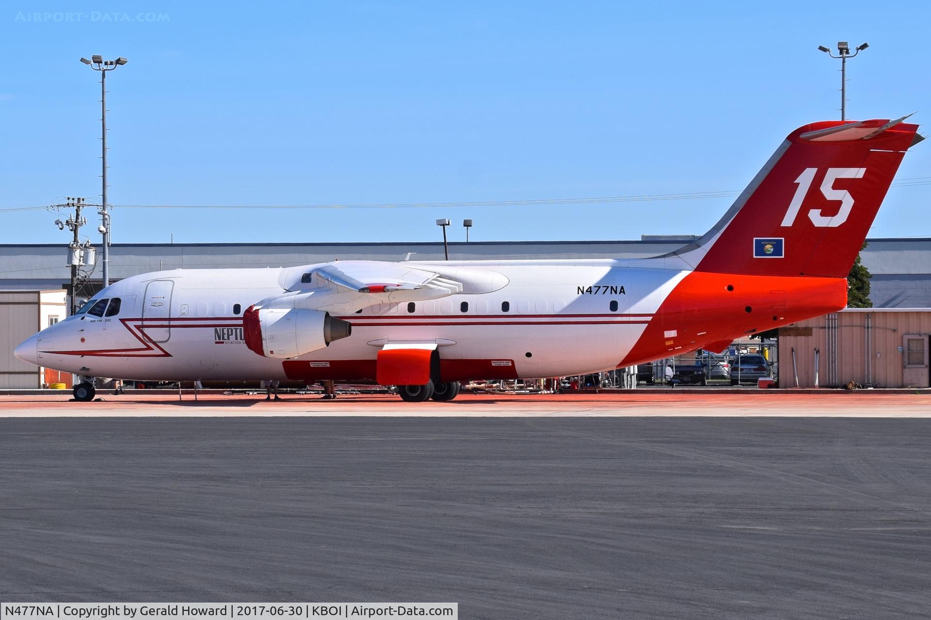 N477NA, 1988 British Aerospace BAe.146-200 C/N E2103, Parked on NIFC ramp.