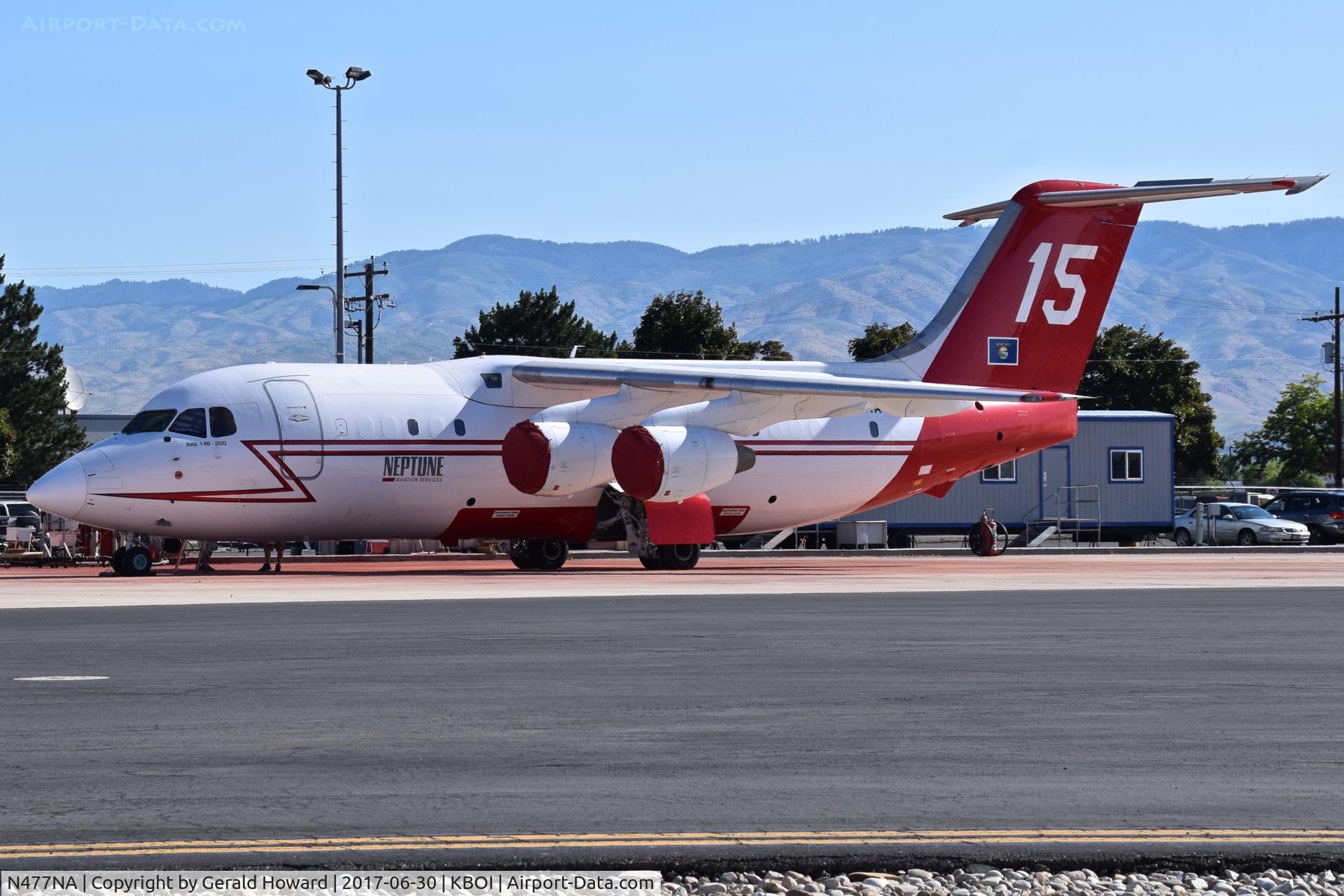 N477NA, 1988 British Aerospace BAe.146-200 C/N E2103, Parked on NIFC ramp.