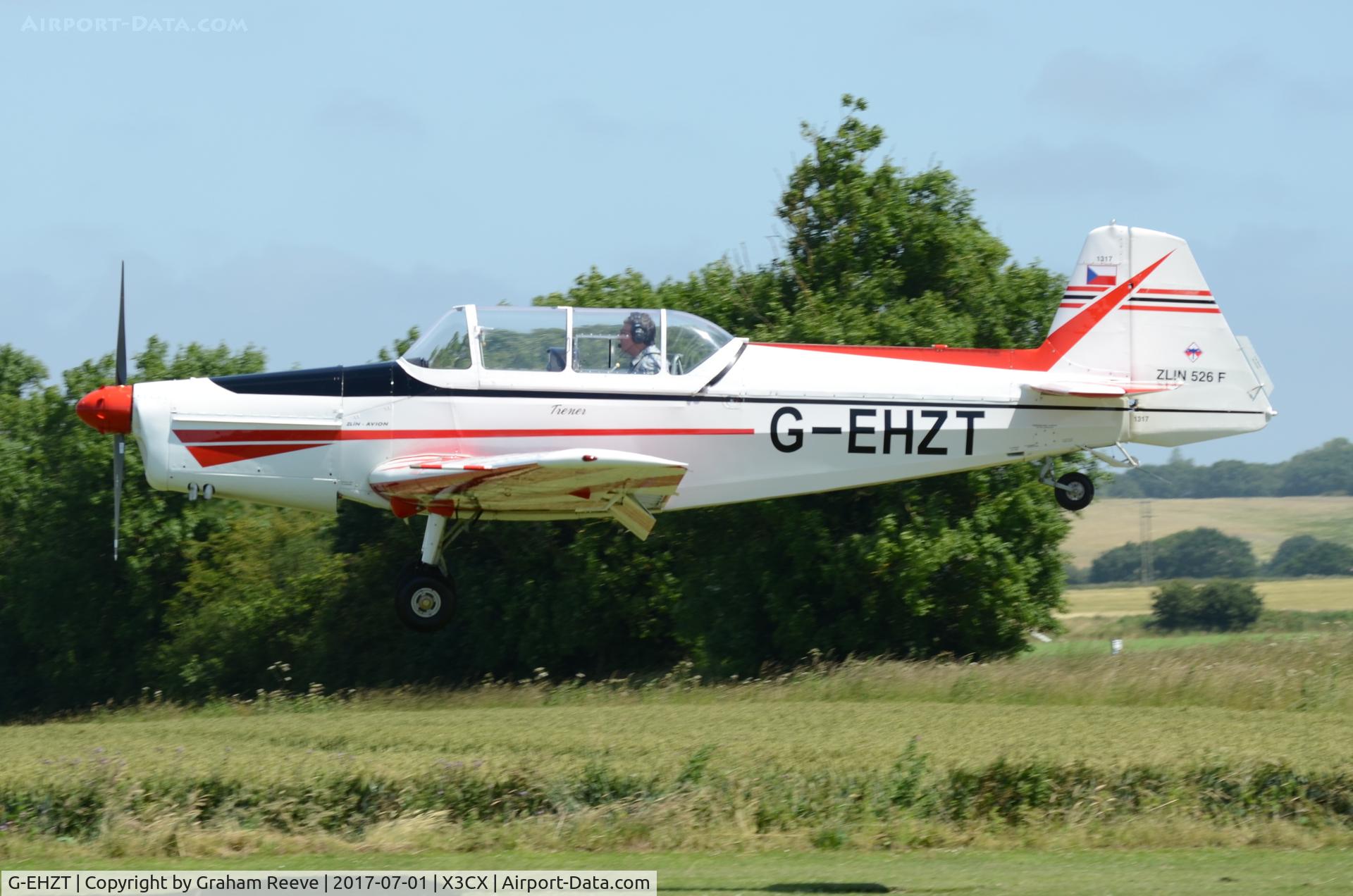 G-EHZT, 1974 Zlin Z-526F Trener Master C/N 1317, Landing at Northrepps.