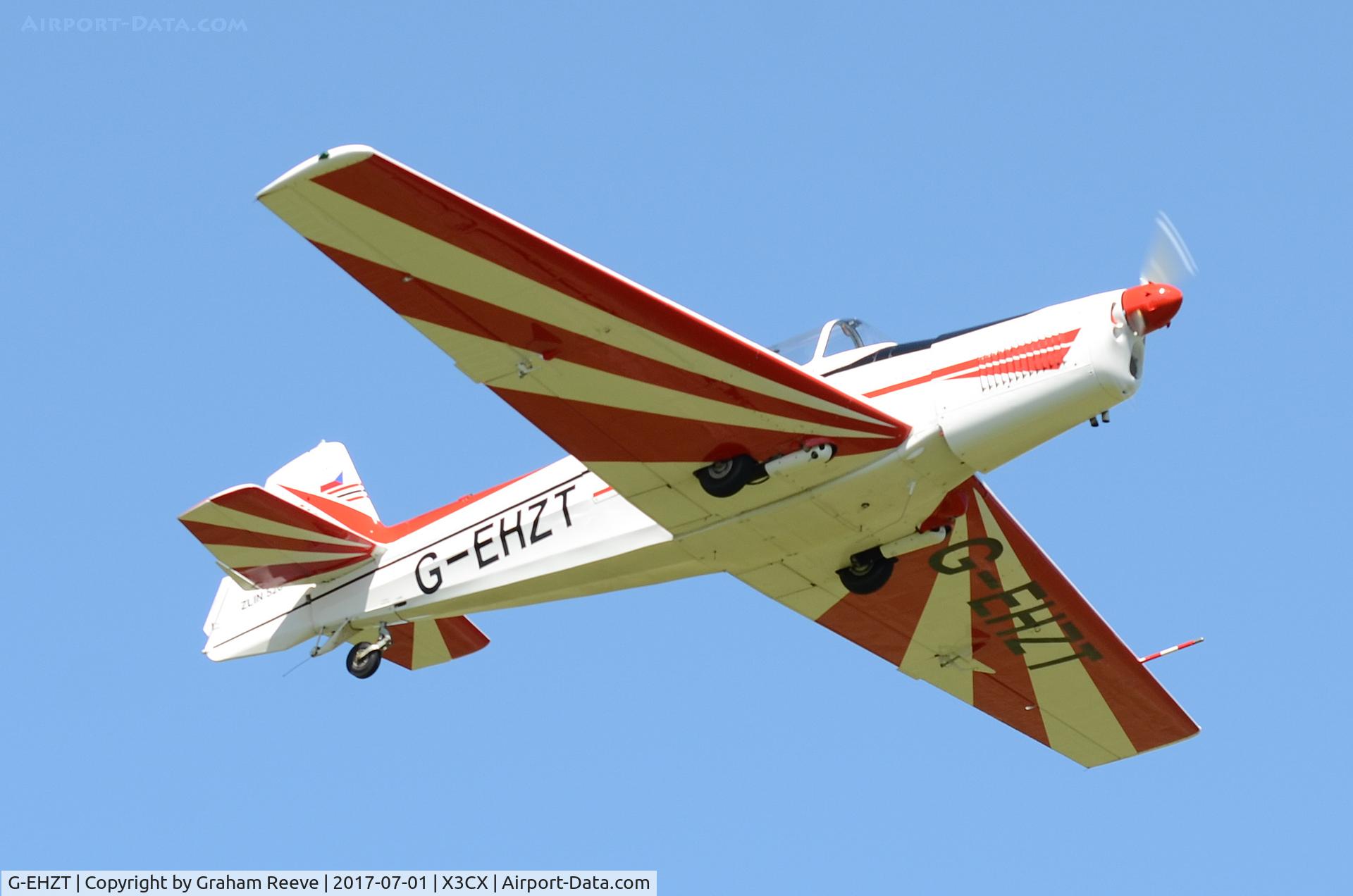 G-EHZT, 1974 Zlin Z-526F Trener Master C/N 1317, Over head at Northrepps.