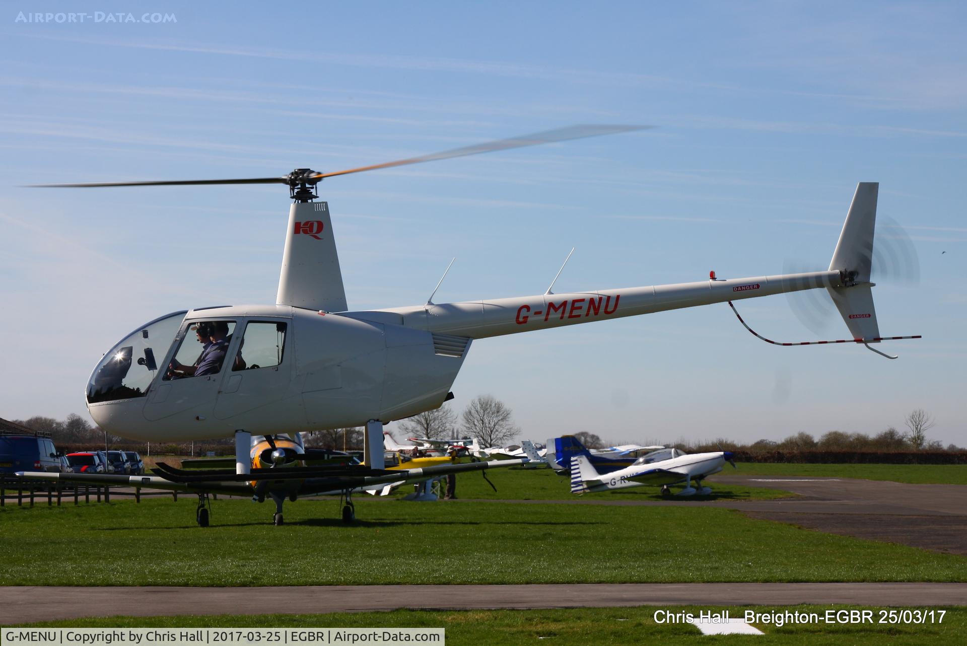 G-MENU, 2008 Robinson R44 Raven II C/N 12664, at Breighton