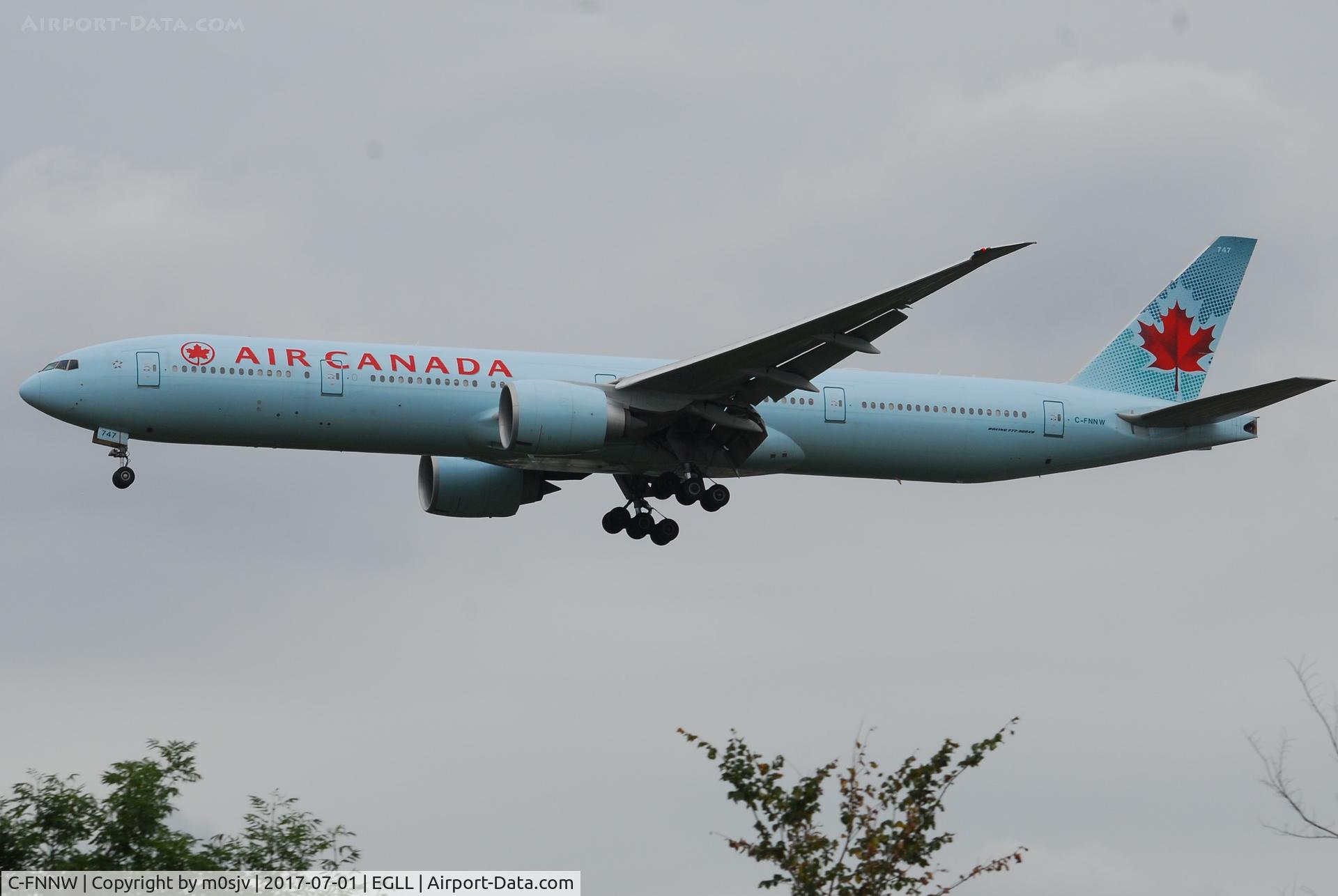 C-FNNW, 2014 Boeing 777-333/ER C/N 43250, Landing at EGLL 27R