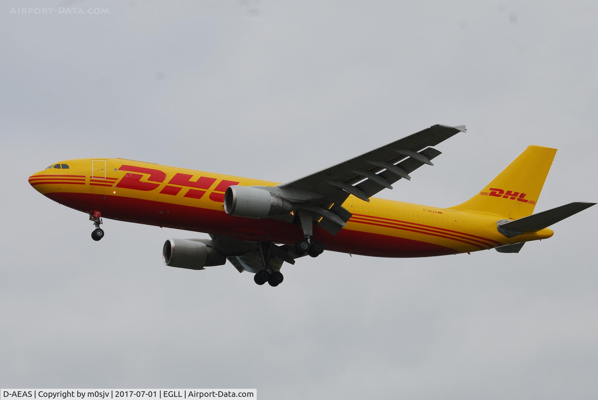 D-AEAS, 1994 Airbus A300B4-622R(F) C/N 737, Landing at EGLL 27R