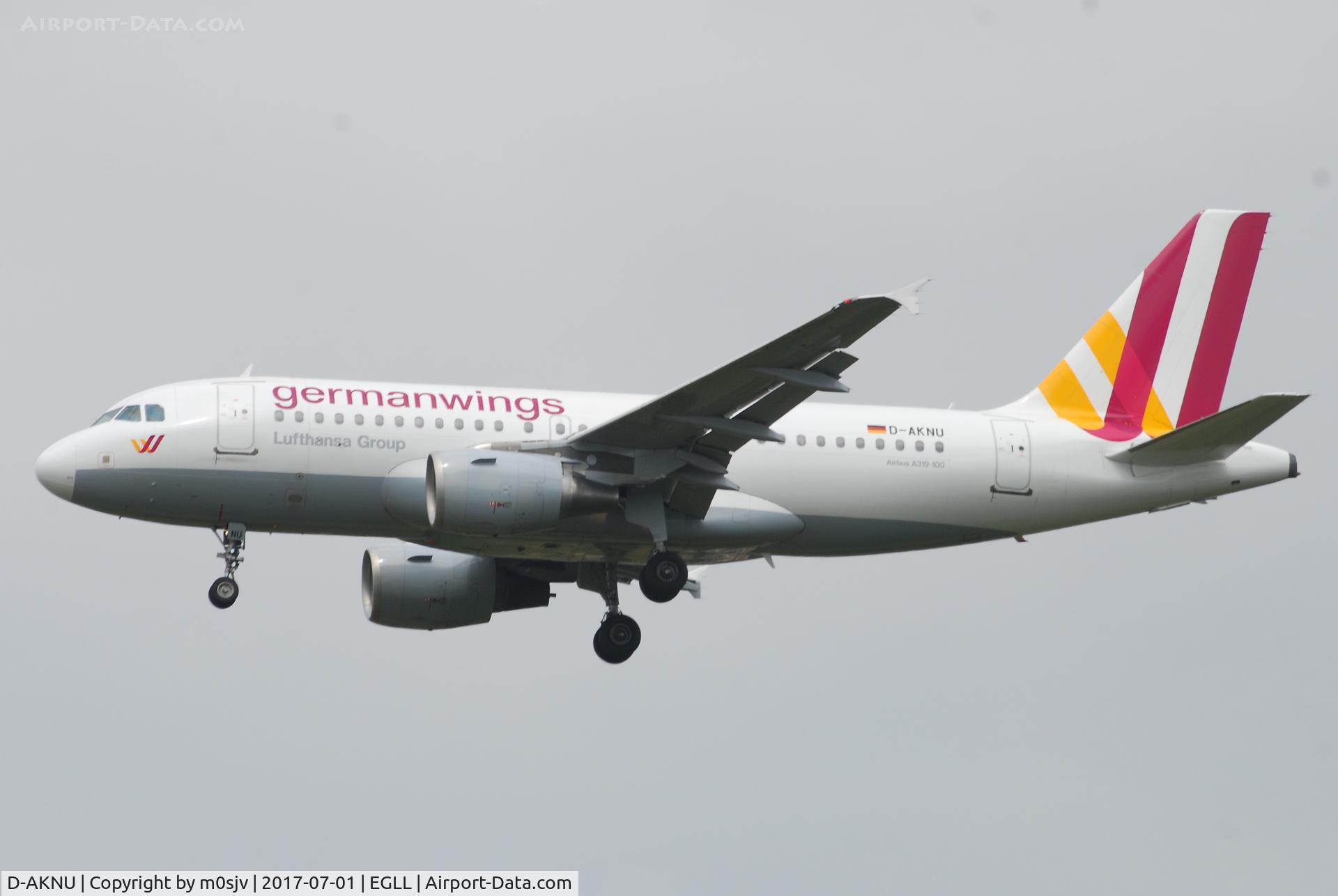 D-AKNU, 2005 Airbus A319-112 C/N 2628, Landing at EGLL 27R