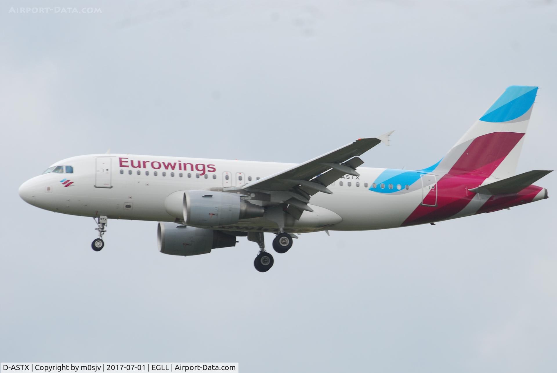 D-ASTX, 2007 Airbus A319-111 C/N 3202, Landing at EGLL 27R