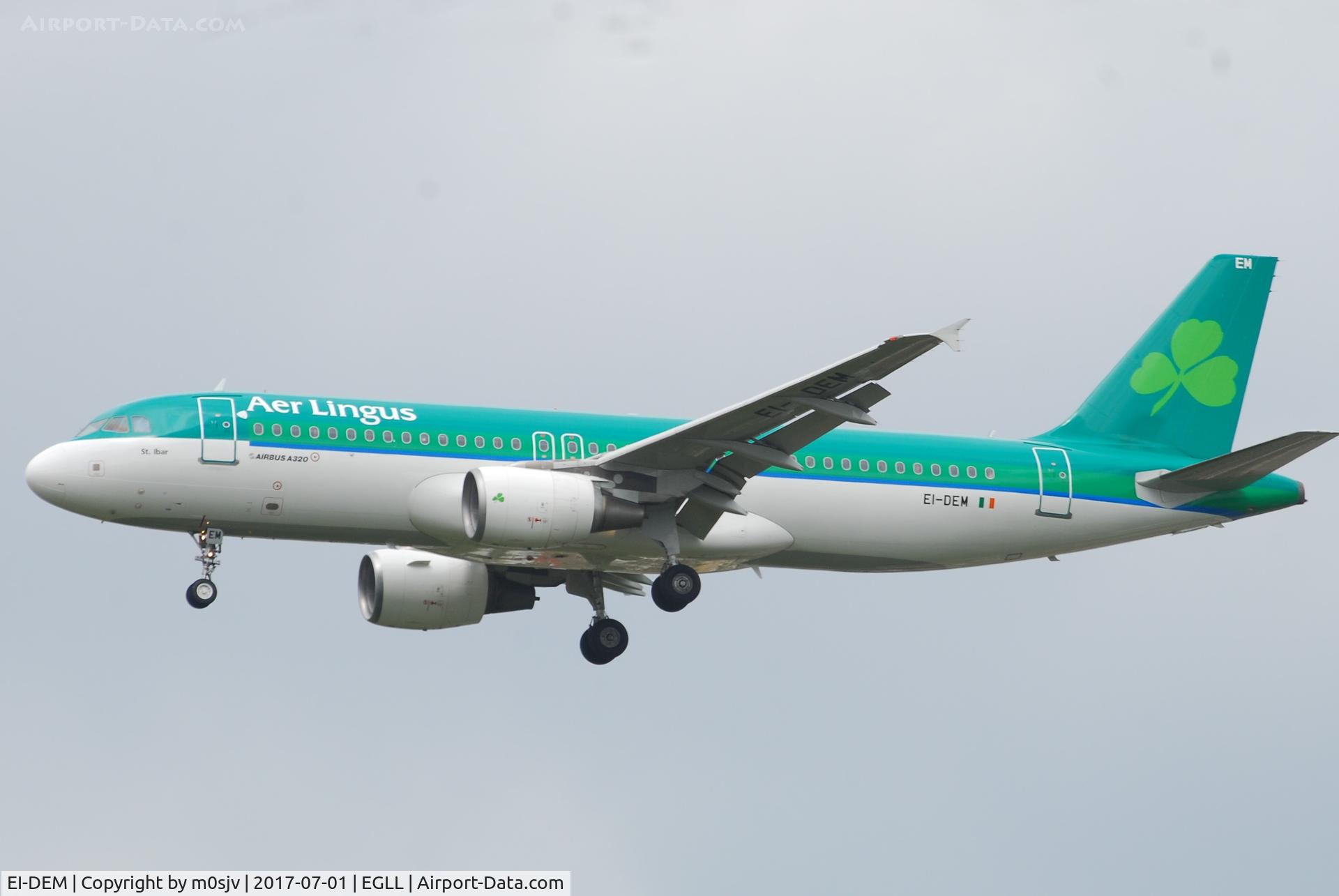 EI-DEM, 2005 Airbus A320-214 C/N 2411, Landing at EGLL 27R