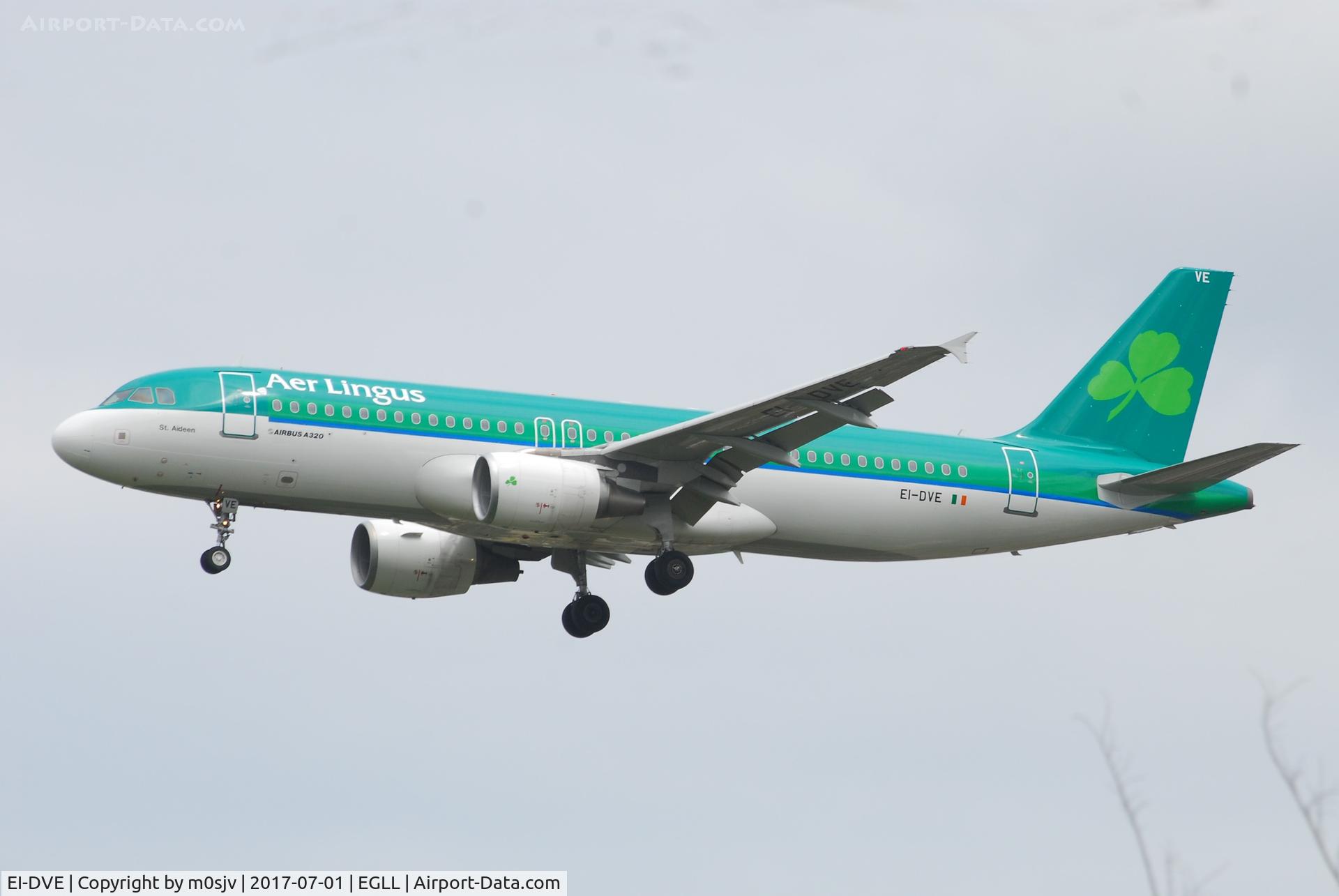 EI-DVE, 2007 Airbus A320-214 C/N 3219, Landing at EGLL 27R