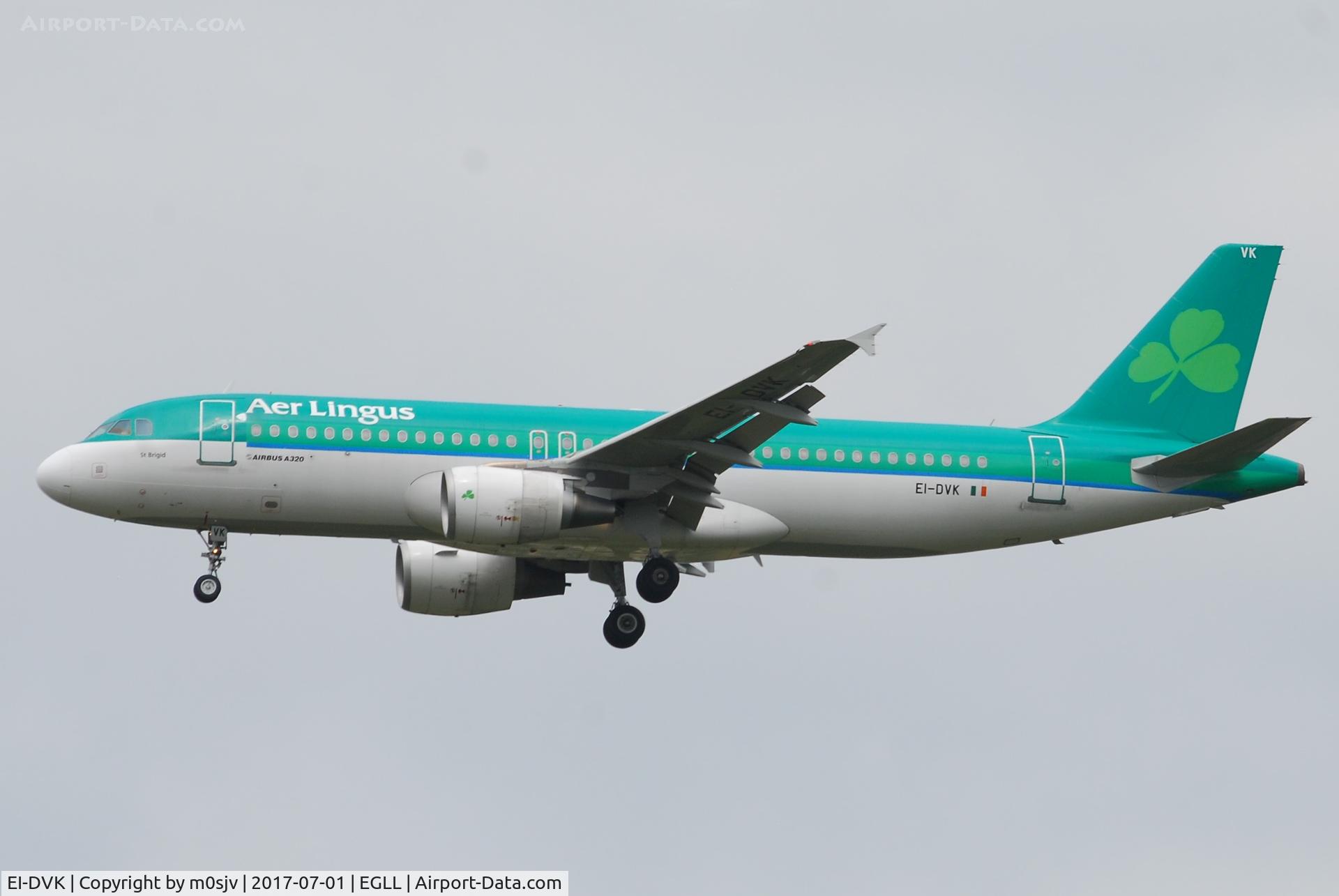 EI-DVK, 2011 Airbus A320-214 C/N 4572, Landing at EGLL 27R