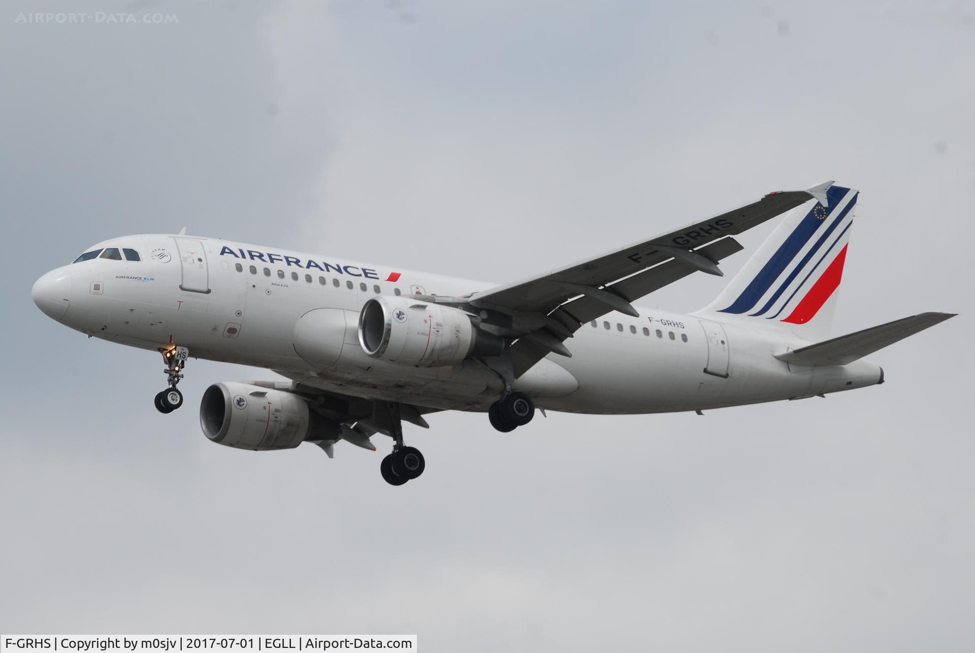 F-GRHS, 2001 Airbus A319-111 C/N 1444, Landing at EGLL 27R