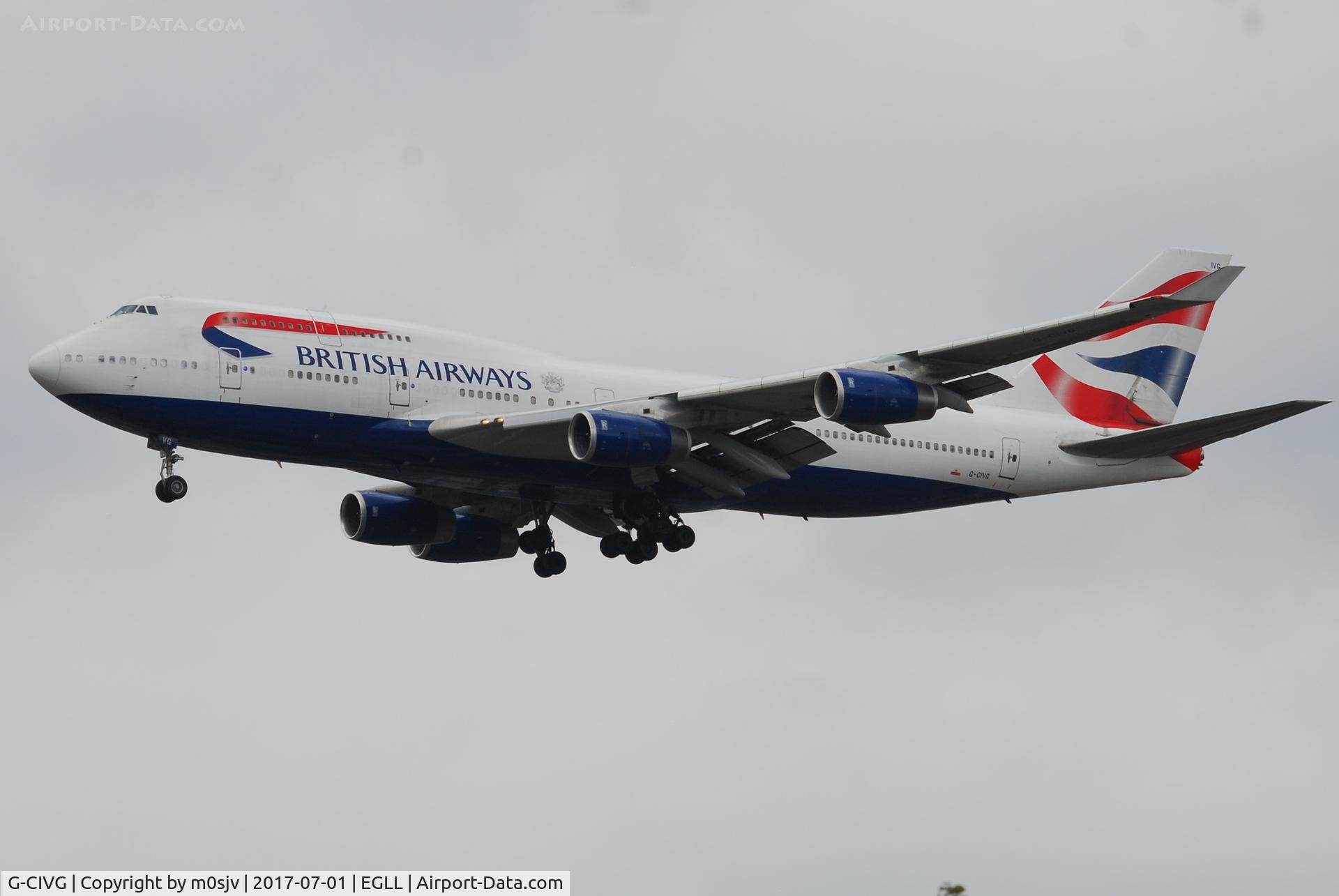 G-CIVG, 1995 Boeing 747-436 C/N 25813, Landing at EGLL 27R