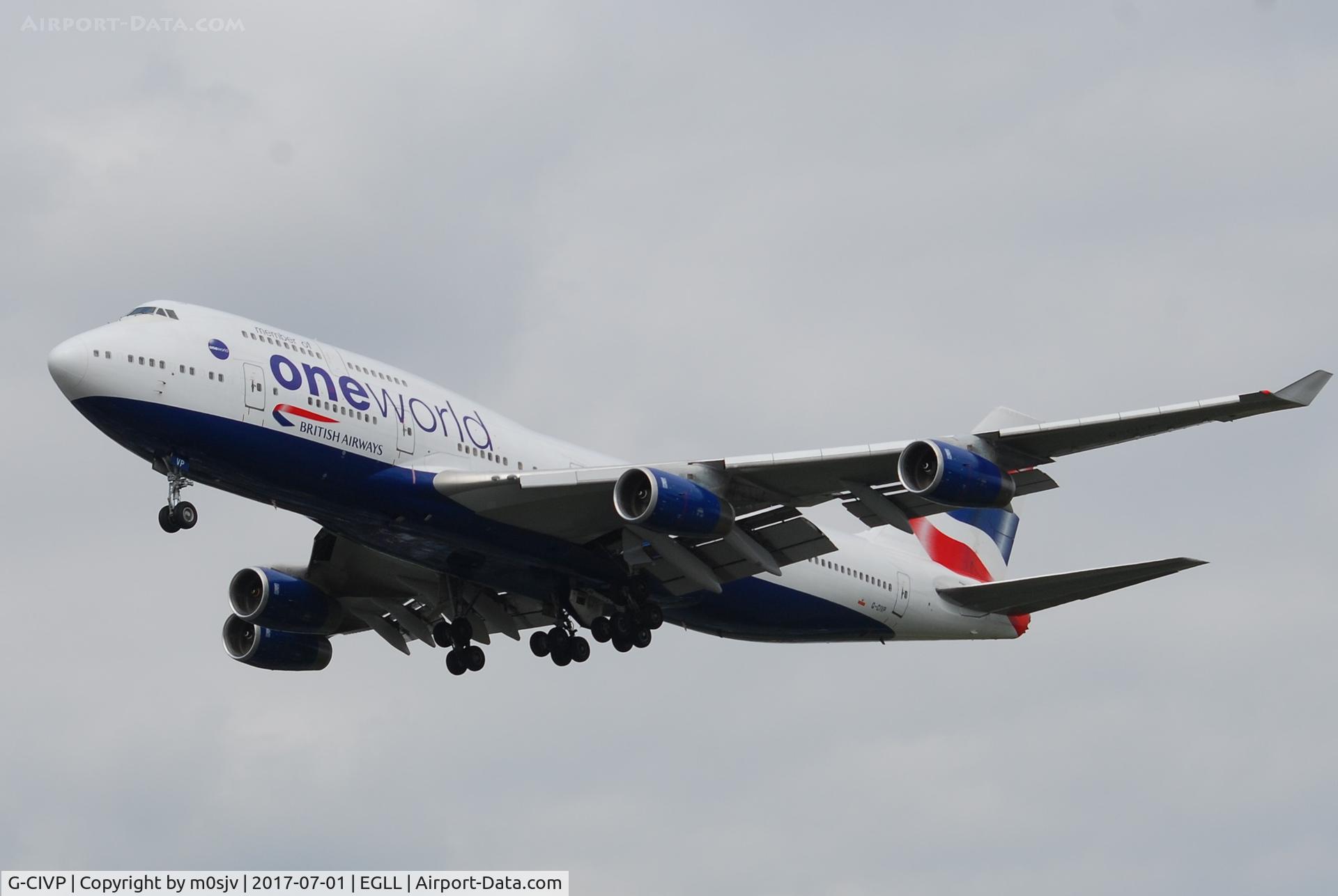 G-CIVP, 1998 Boeing 747-436 C/N 28850, Landing at EGLL 27R