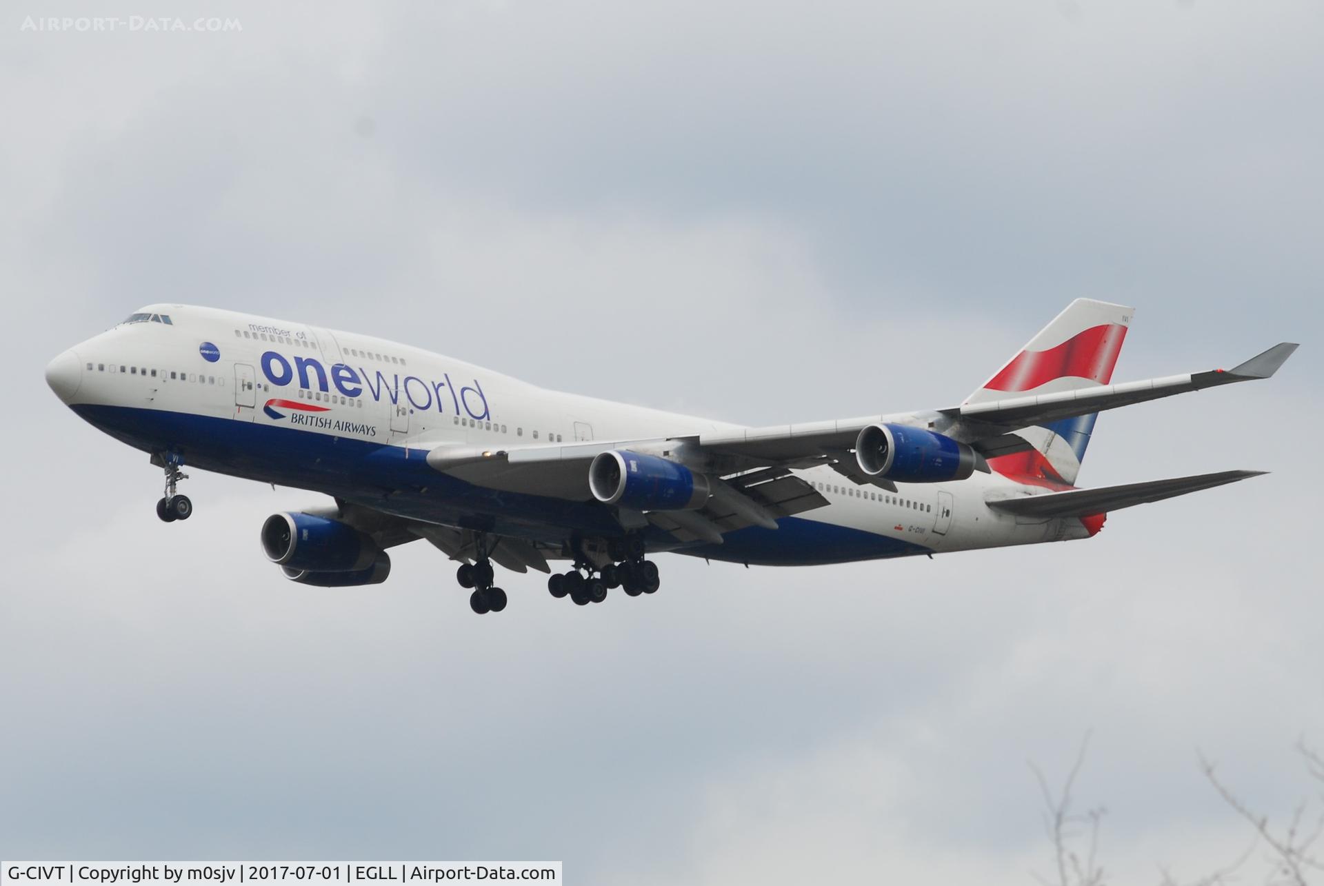 G-CIVT, 1998 Boeing 747-436 C/N 25821, Landing at EGLL 27R