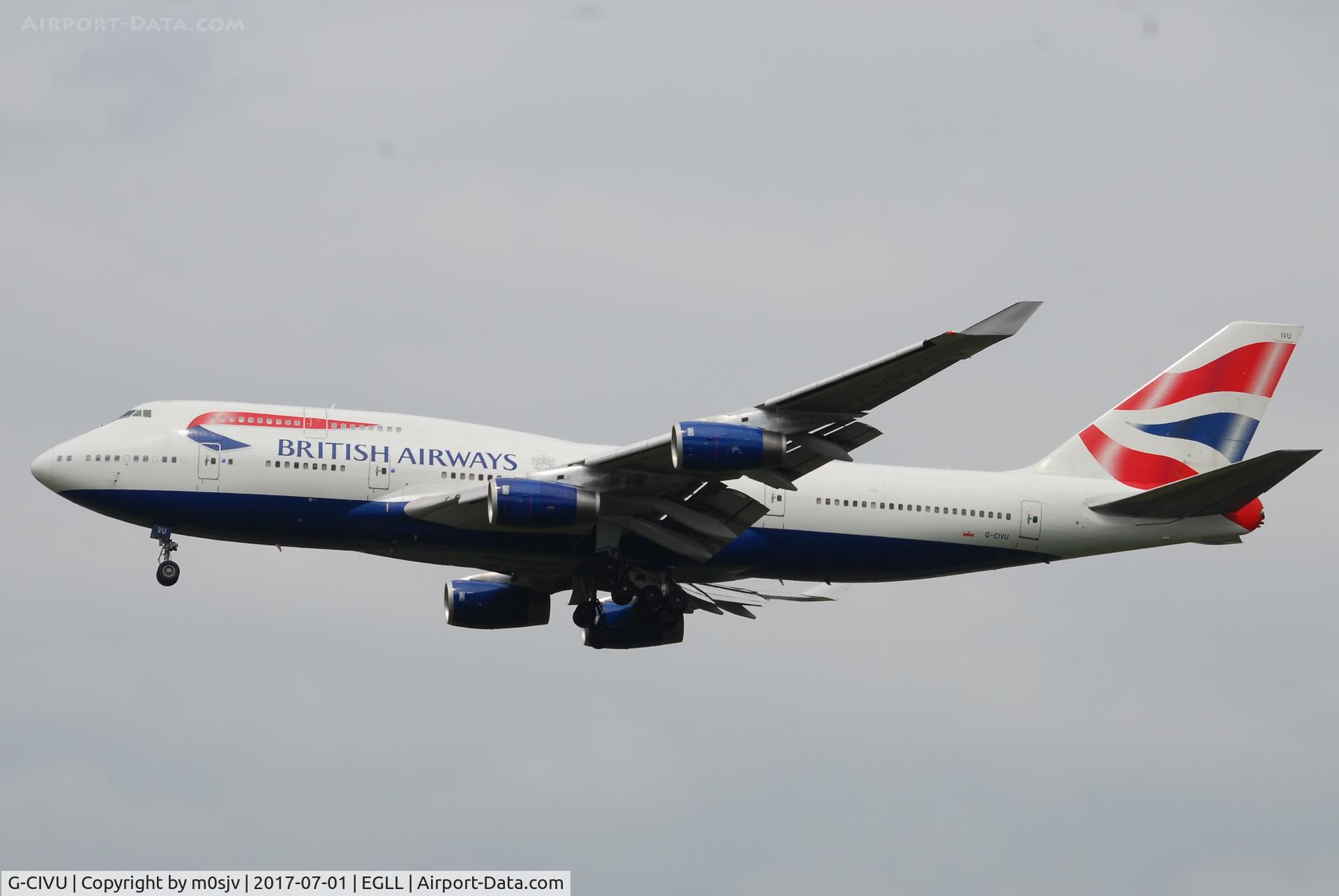 G-CIVU, 1998 Boeing 747-436 C/N 25810, Landing at EGLL 27R