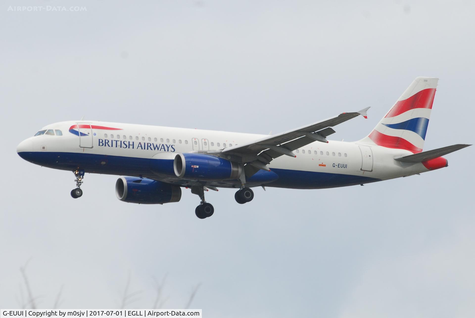 G-EUUI, 2002 Airbus A320-232 C/N 1871, Landing at EGLL 27R